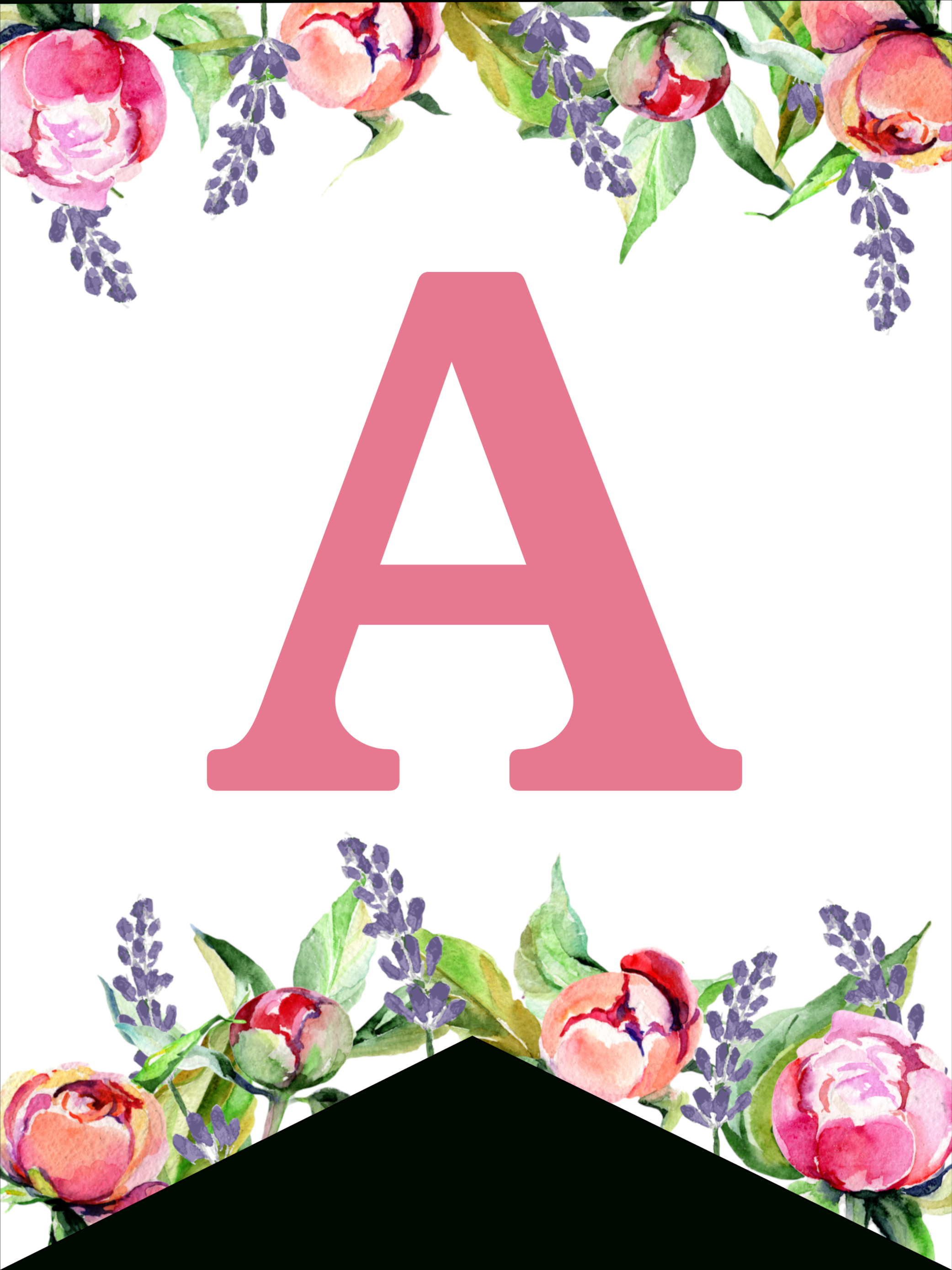 Floral Free Printable Alphabet Letters Banner - Paper Trail Design - Free Printable Letters