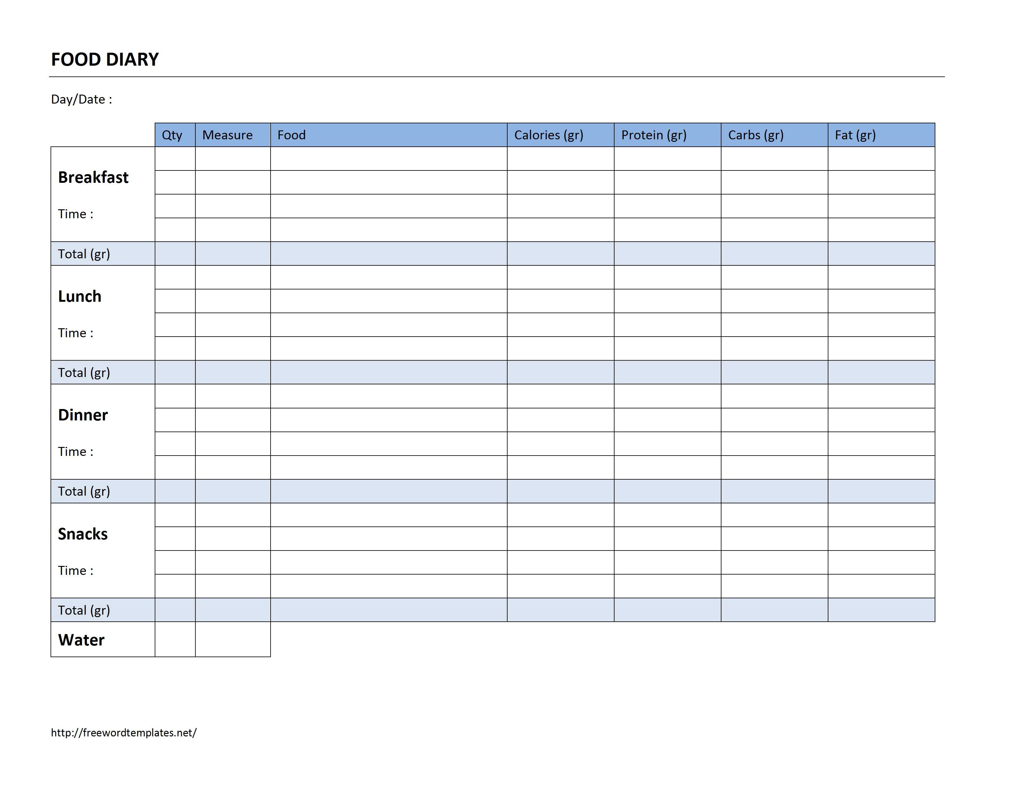 Food Diary Log Free Printable Calorie Counter Journal Free Printable