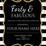 Forty & Fabulous : 40Th Birthday Invitation Template   Psd   Free Printable 40Th Anniversary Invitations