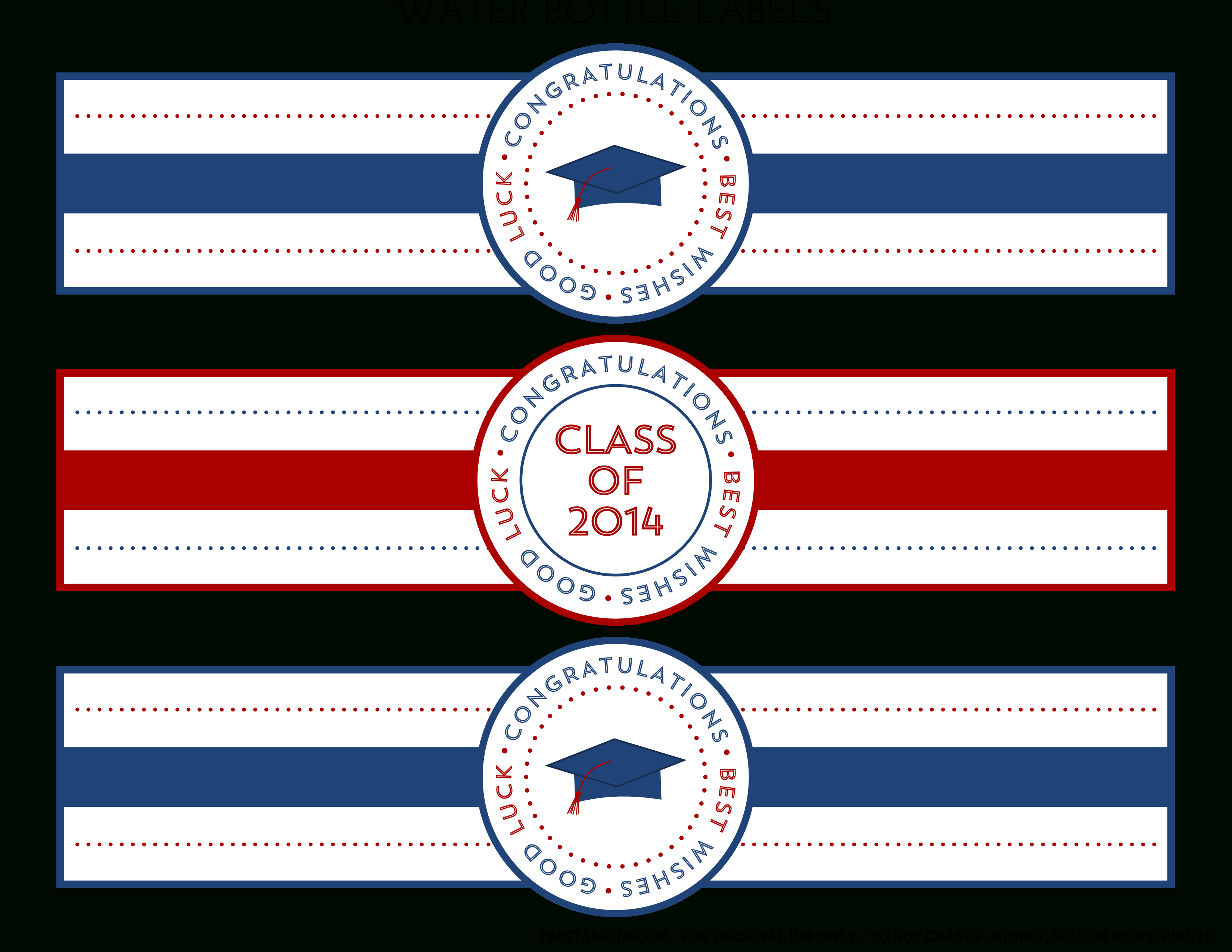 Free 2014 Graduation Party Printables From Printabelle | Catch My Party - Free Printable Water Bottle Labels Graduation