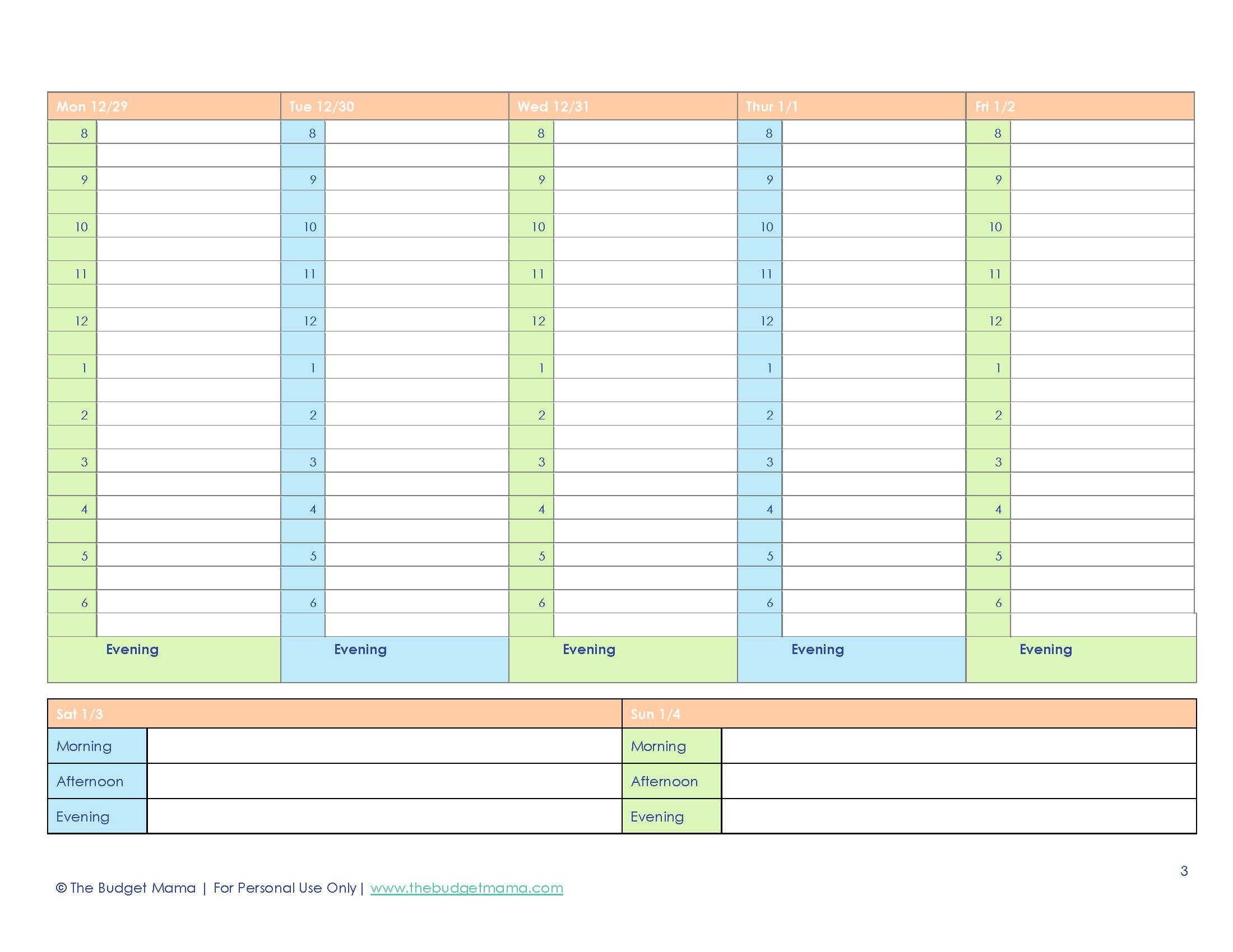 Free 2015 Planner Printables - Free Printable Diary 2015