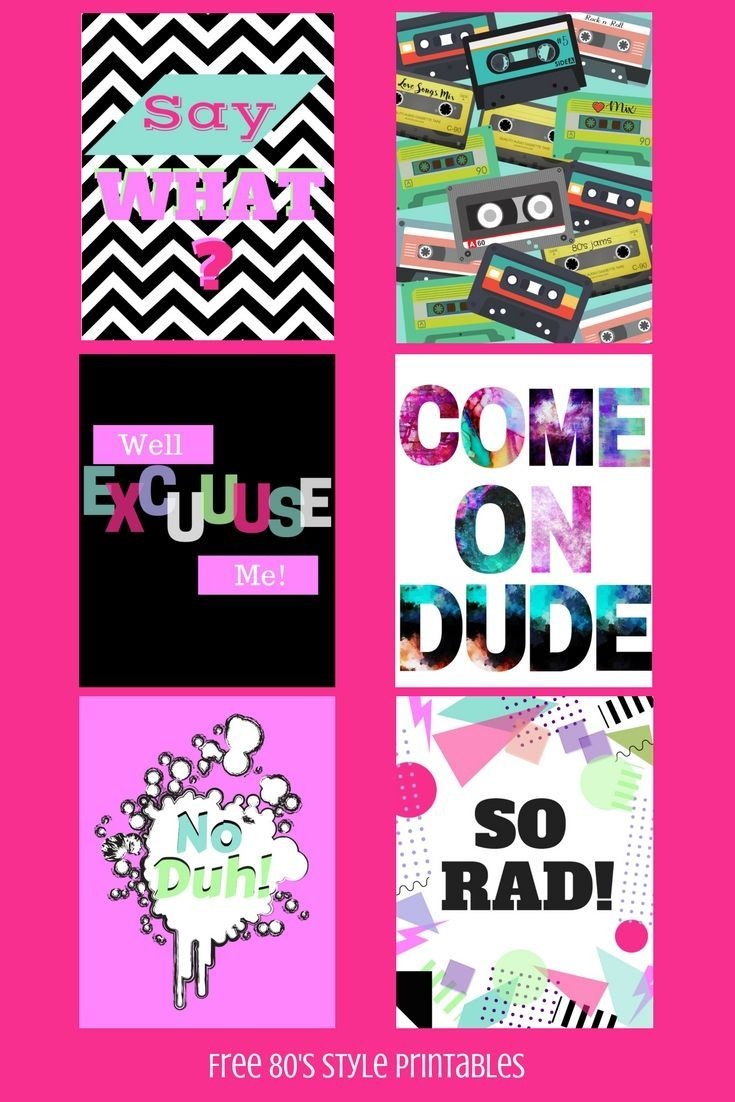 90S Party Printable Photo Booth Props Nineties 90's | Etsy - Printable