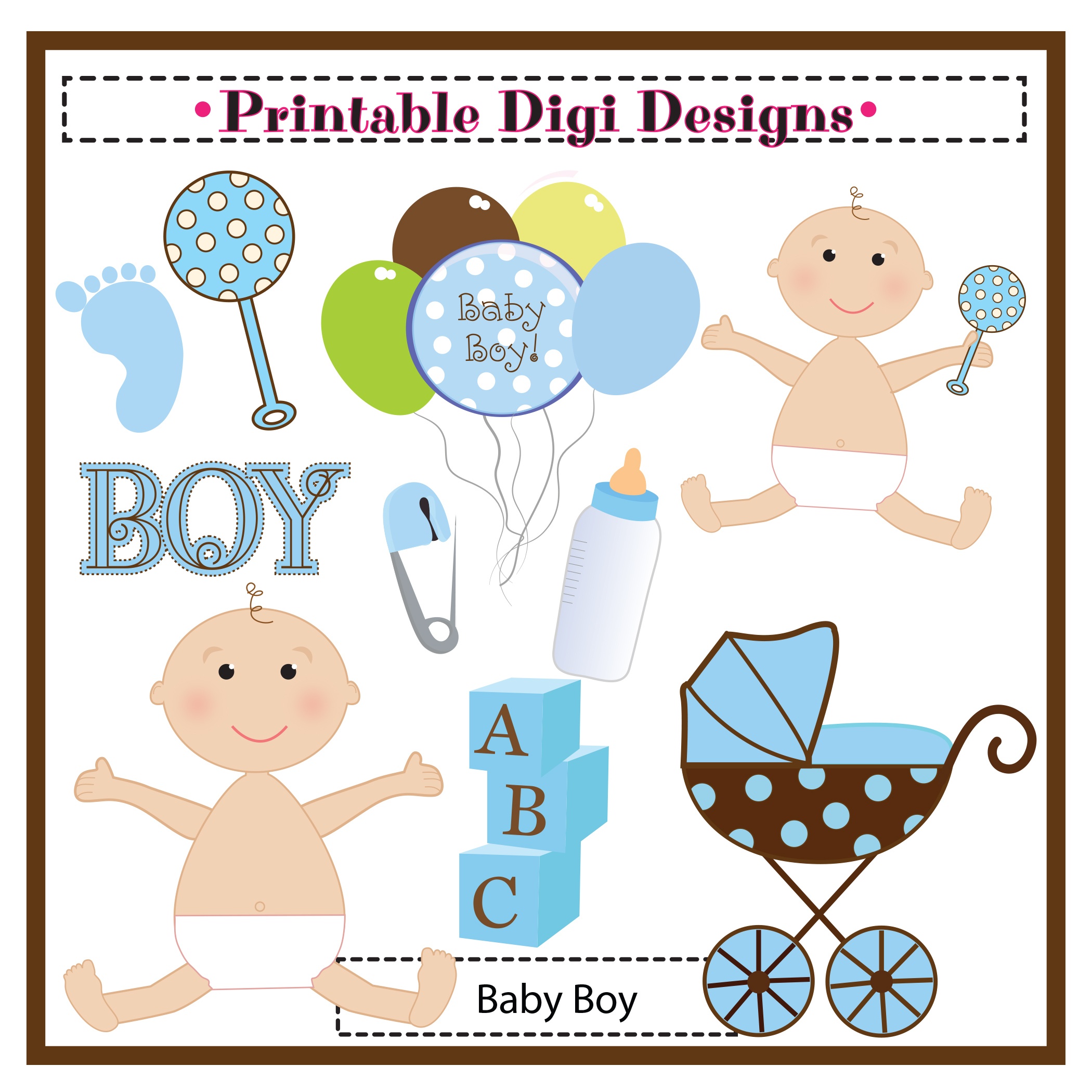 Free Baby Shower Clip Art For Boys – 101 Clip Art - Free Printable Baby Shower Clip Art