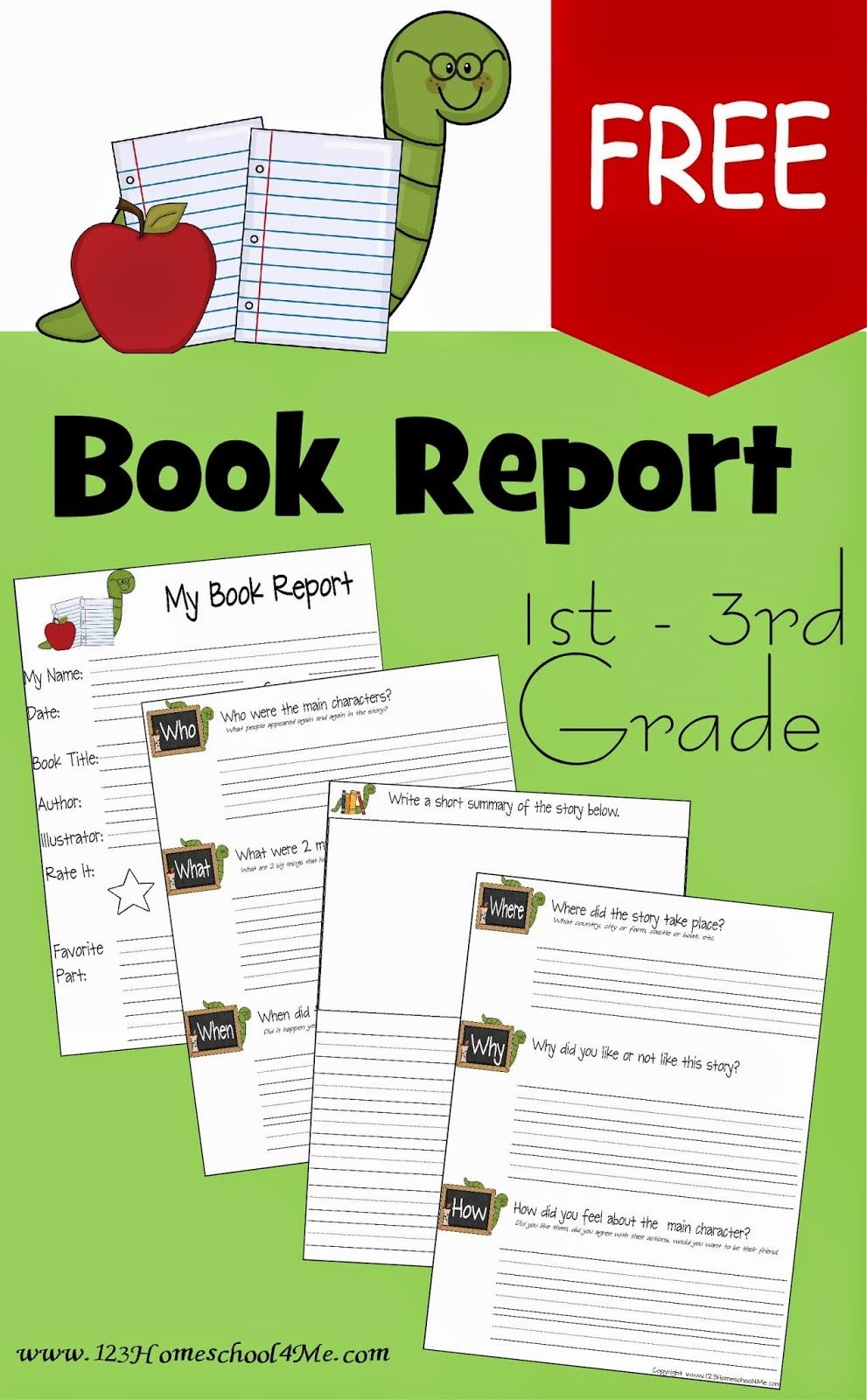 Free Book Report Template | Play Activities For Kids | 1St Grade - Free Printable Books For 5Th Graders