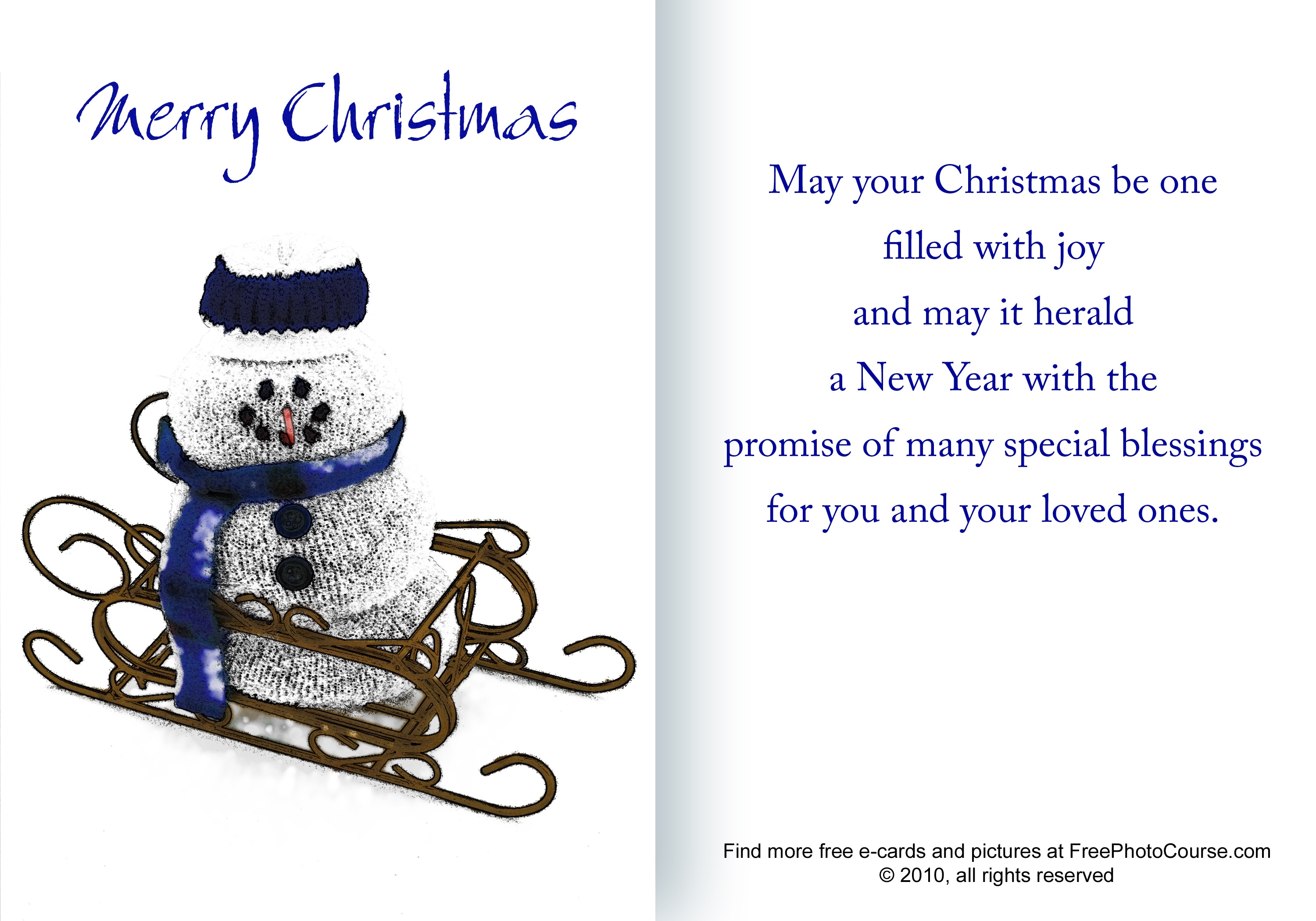 Free Christmas And Holiday Cards And Pictures - Free Online Printable Christmas Cards