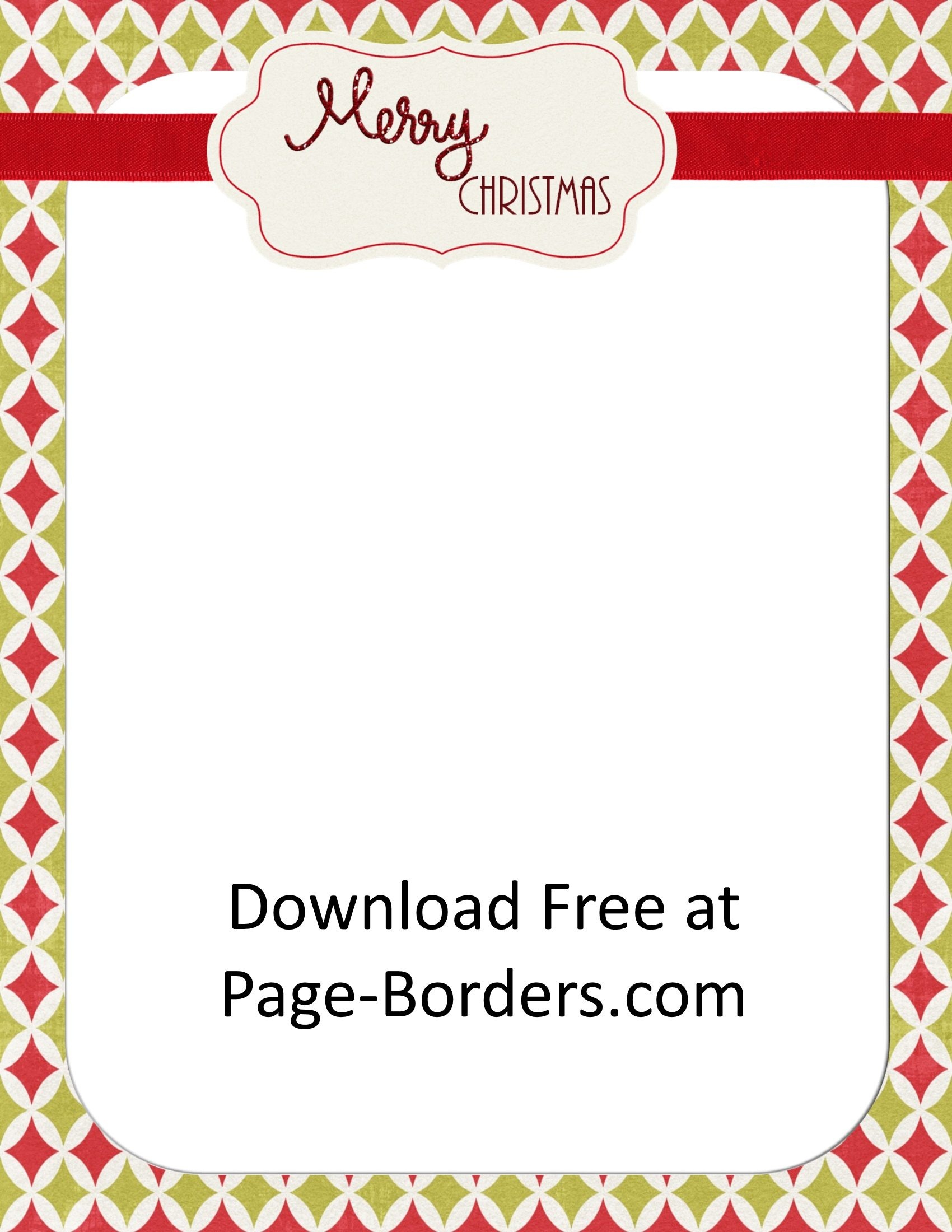 Free Christmas Border | Customize Online | Personal &amp;amp; Commercial Use - Free Printable Christmas Paper With Borders