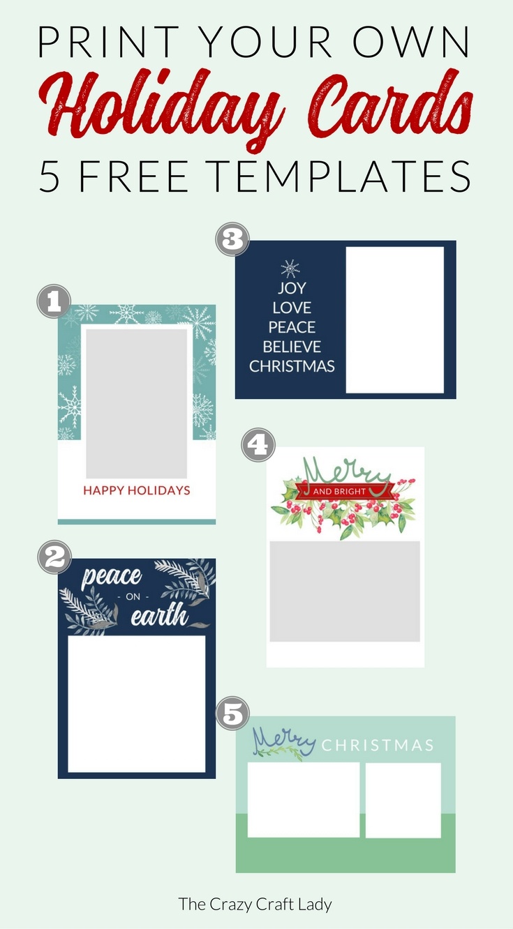 Free Christmas Card Templates - The Crazy Craft Lady - Free Printable Christmas Card Templates