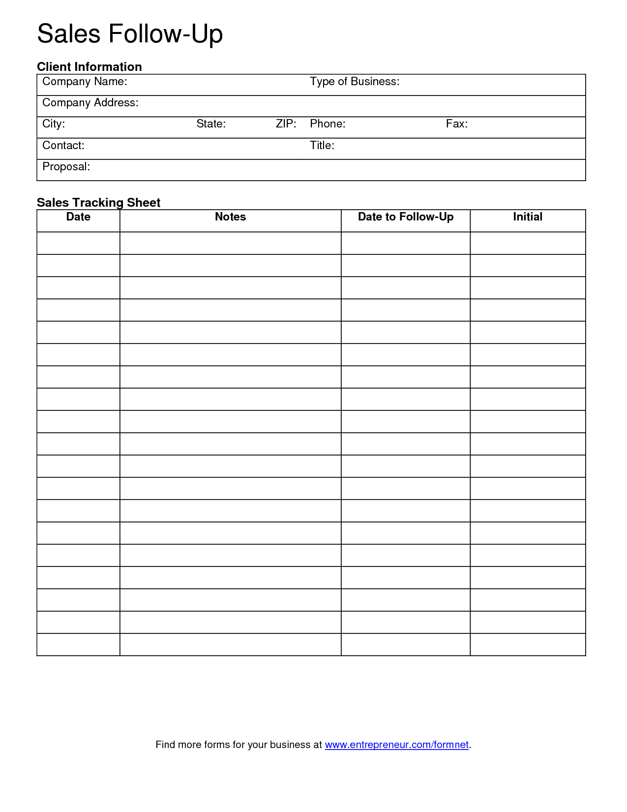 Free Client Contact Sheet | Sales Follow-Up Template | Cars - Free Printable Forms For Organizing
