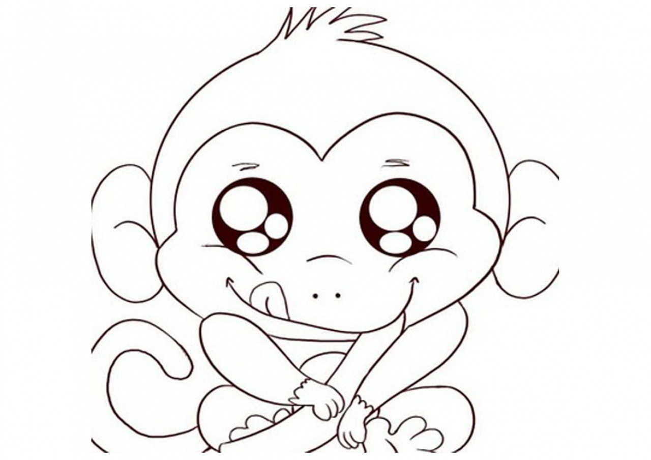 Free Cute Baby Monkey Drawings, Download Free Clip Art, Free Clip - Free Printable Monkey Coloring Sheets