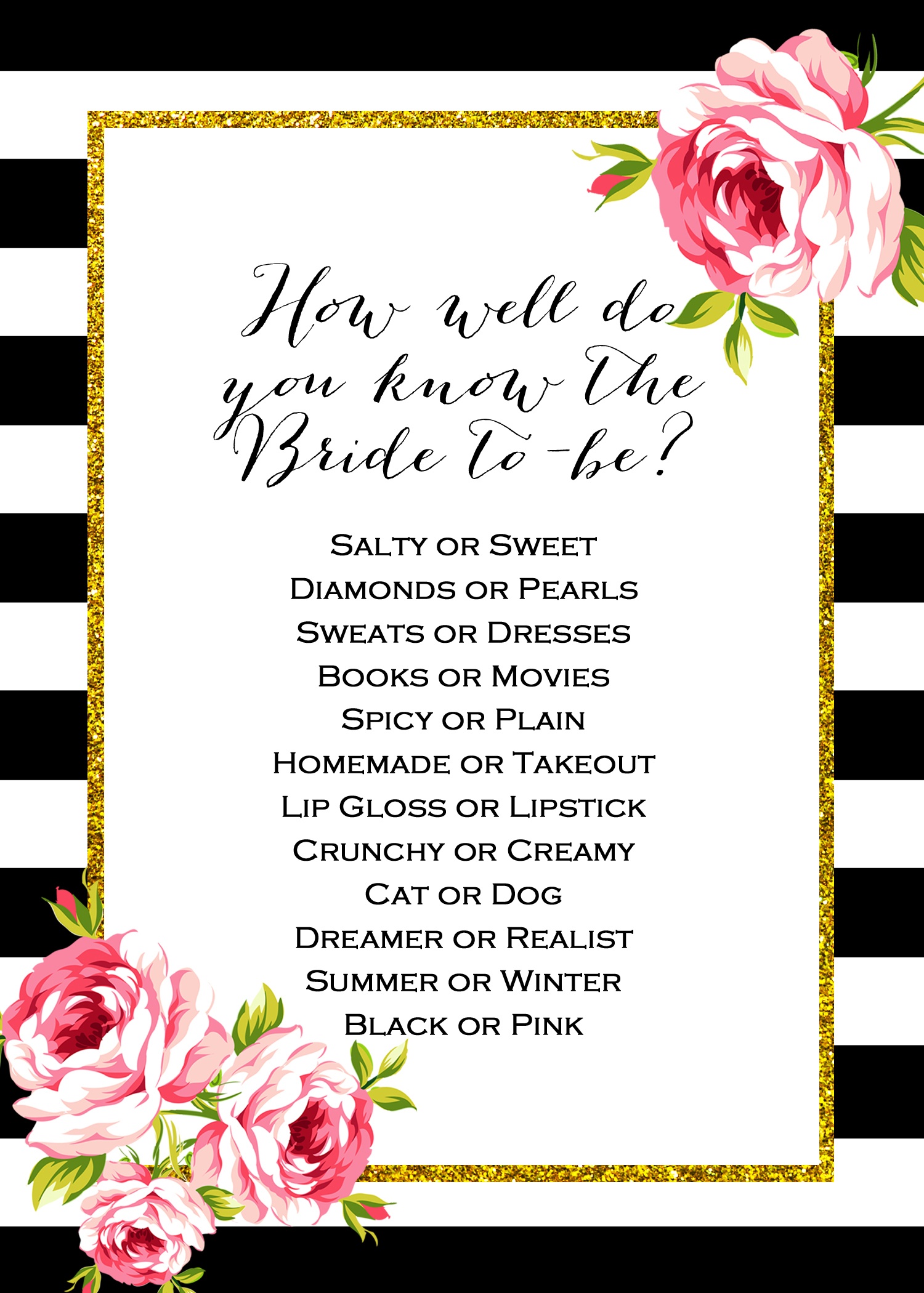 Free Don&amp;#039;t Say Wedding Game | Wedding Planning | Free Bridal Shower - How Well Do You Know The Bride Game Free Printable