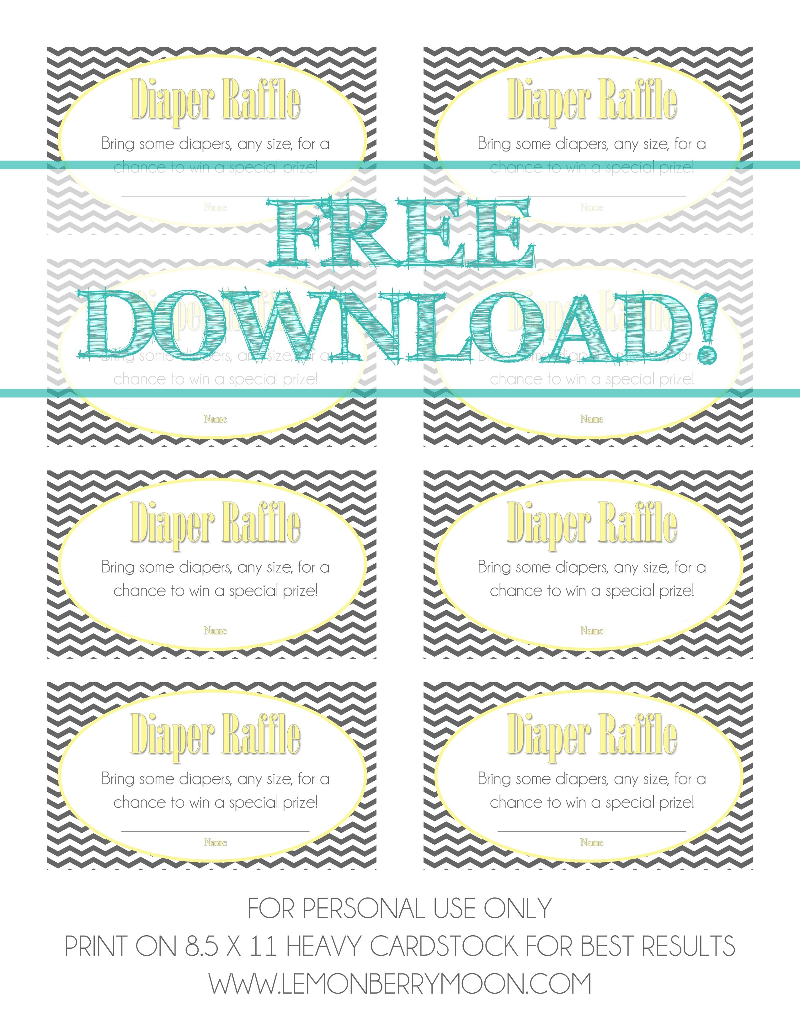 Free Download - Baby Diaper Raffle Template | Baaby Shower | Baby - Free Printable Diaper Raffle Ticket Template