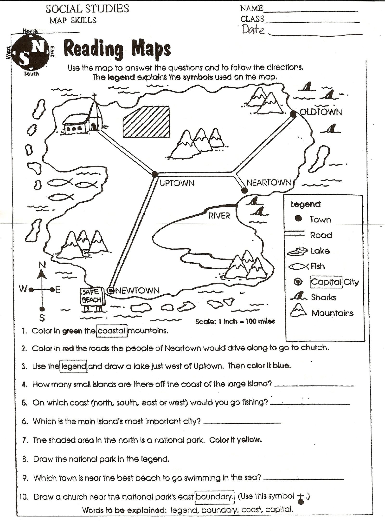 Second Grade Social Studies Worksheet