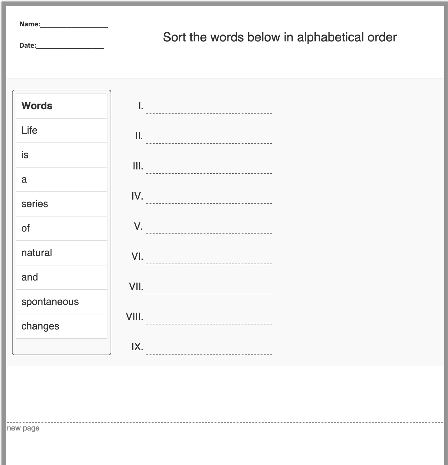 Generate Spelling Worksheets