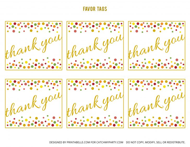 Free Printable Thank You Tags For Birthday Favors