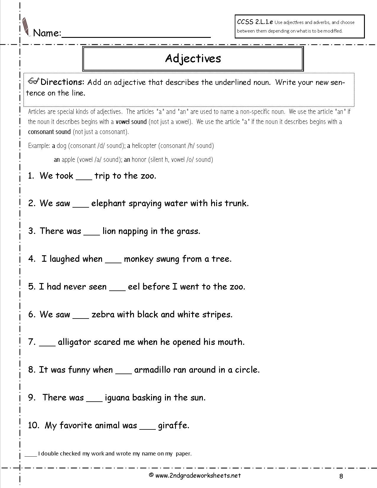 Free Language/grammar Worksheets And Printouts - Free Printable Third Grade Grammar Worksheets