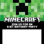 Free Minecraft Birthday Invitations   Personalize For Print And Evite   Free Printable Video Game Party Invitations