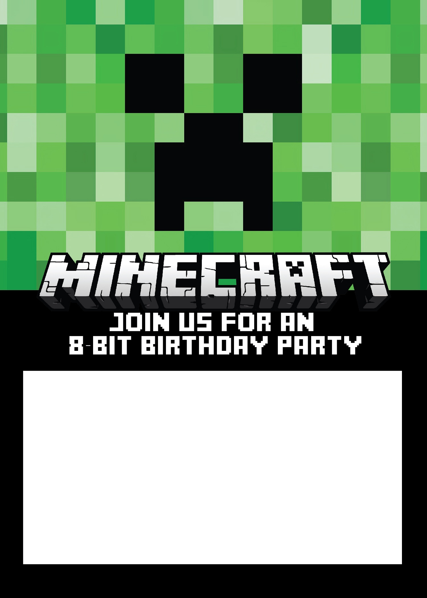 Free Minecraft Birthday Invitations - Personalize For Print And Evite - Free Printable Video Game Party Invitations