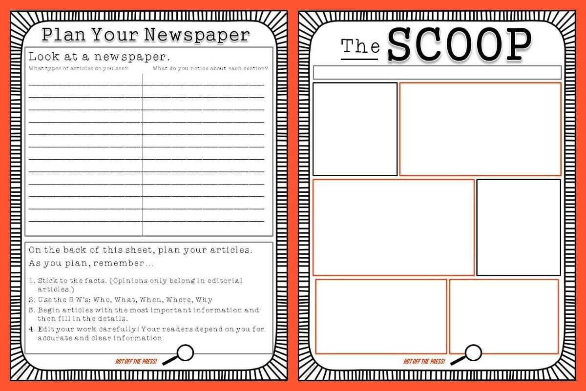 Free Newspaper Template For Kids Printable | School Ideas - Free Printable Newspaper Templates For Students