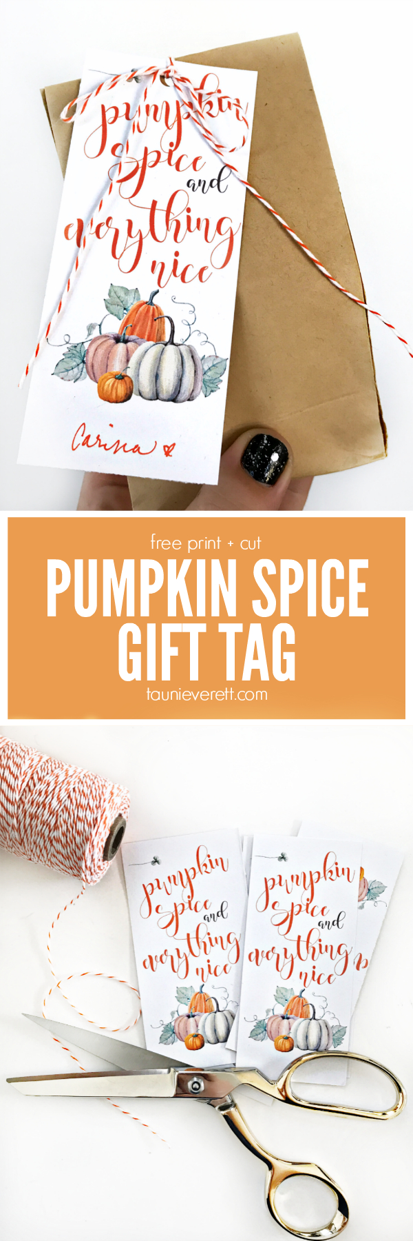 Free Print And Cut Pumpkin Spice Gift Tag #pumpkin #pumpkinspice - Free Printable Pumpkin Gift Tags