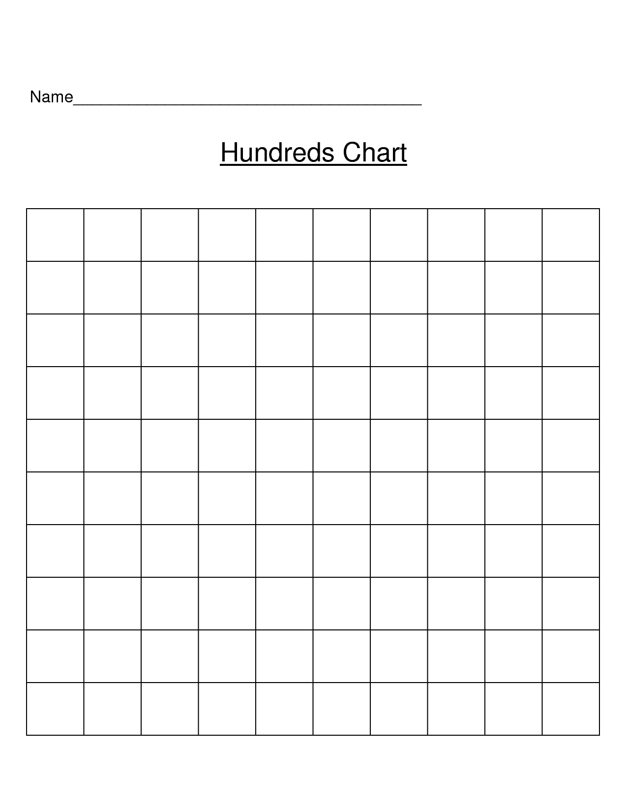 Free Printable 1 To 100 Chart Blank Bing Images Kindergarden Free