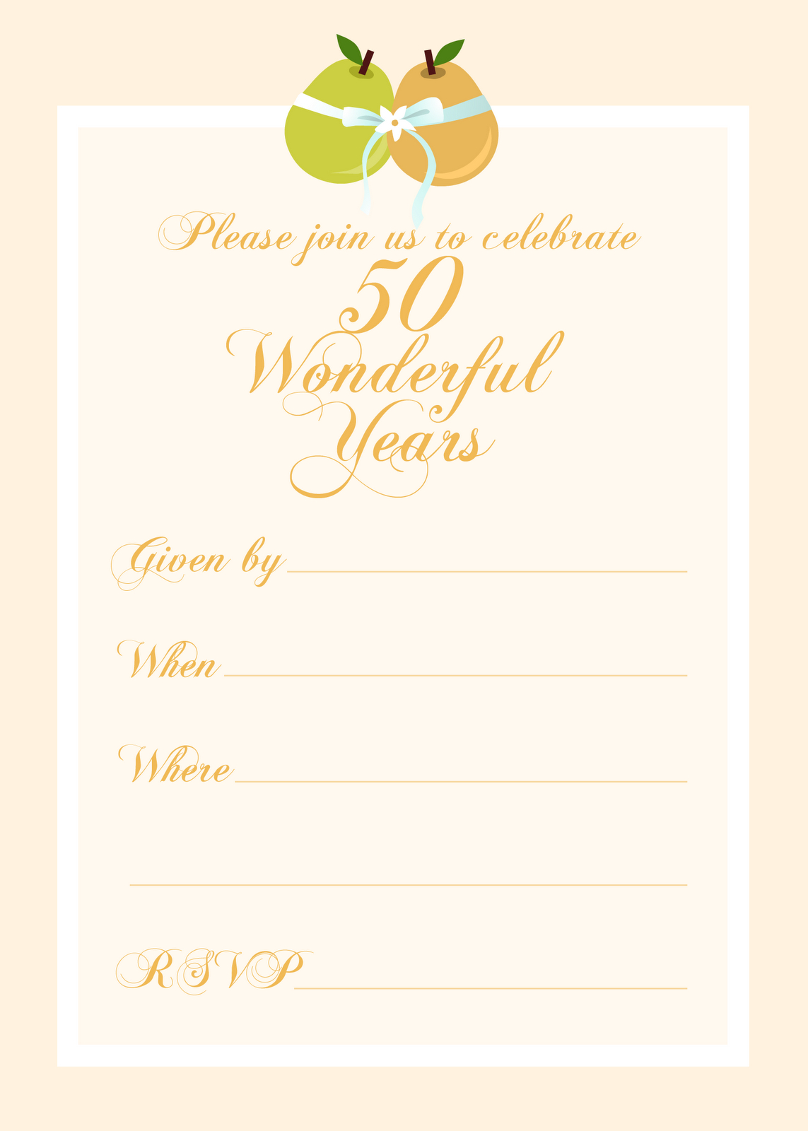 Free Printable 50 Year Anniversary Party Invitation | Free Printable - Free Printable 40Th Anniversary Invitations