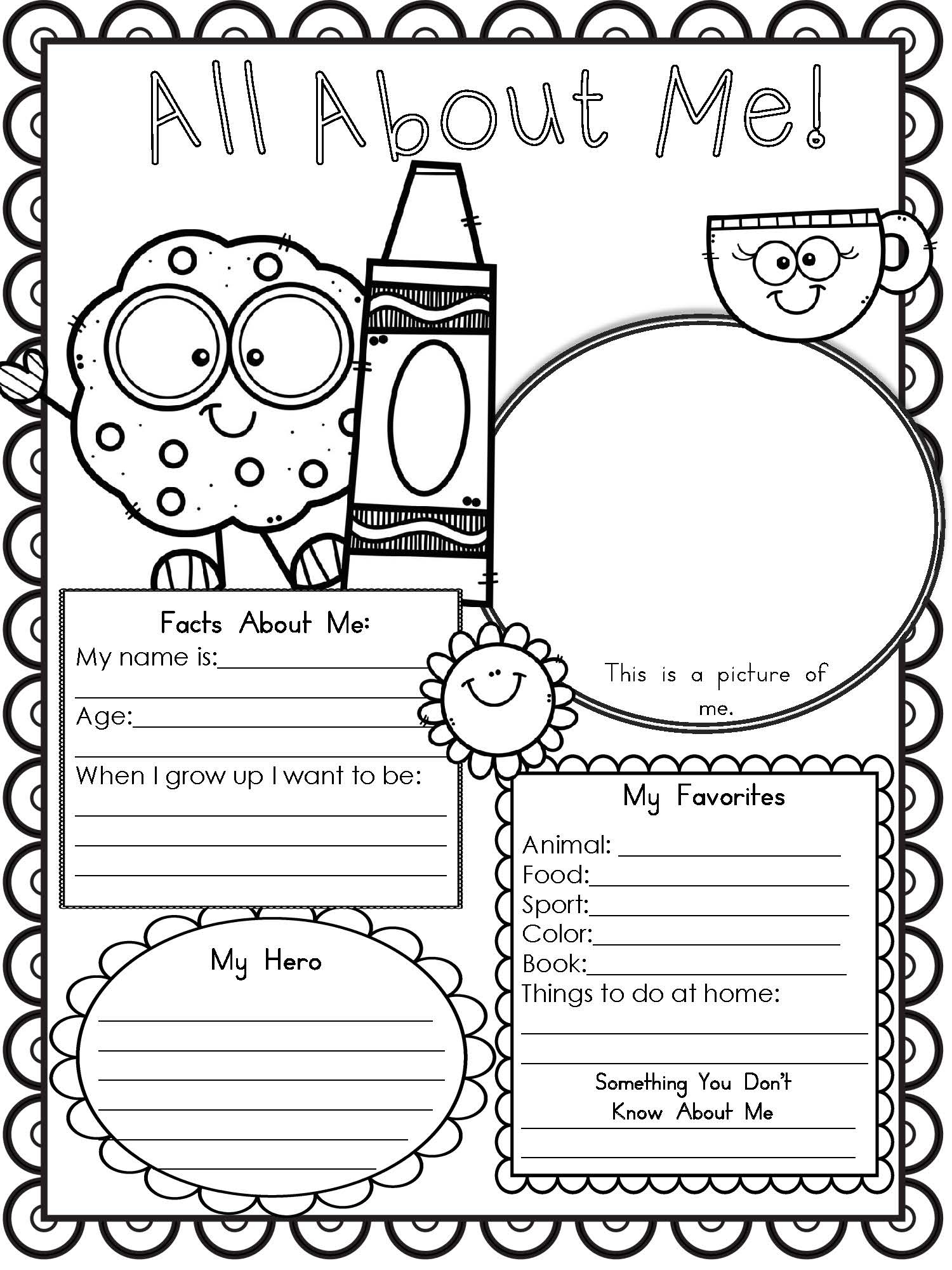 Free Printable All About Me Worksheet - Modern Homeschool Family - All About Me Free Printable