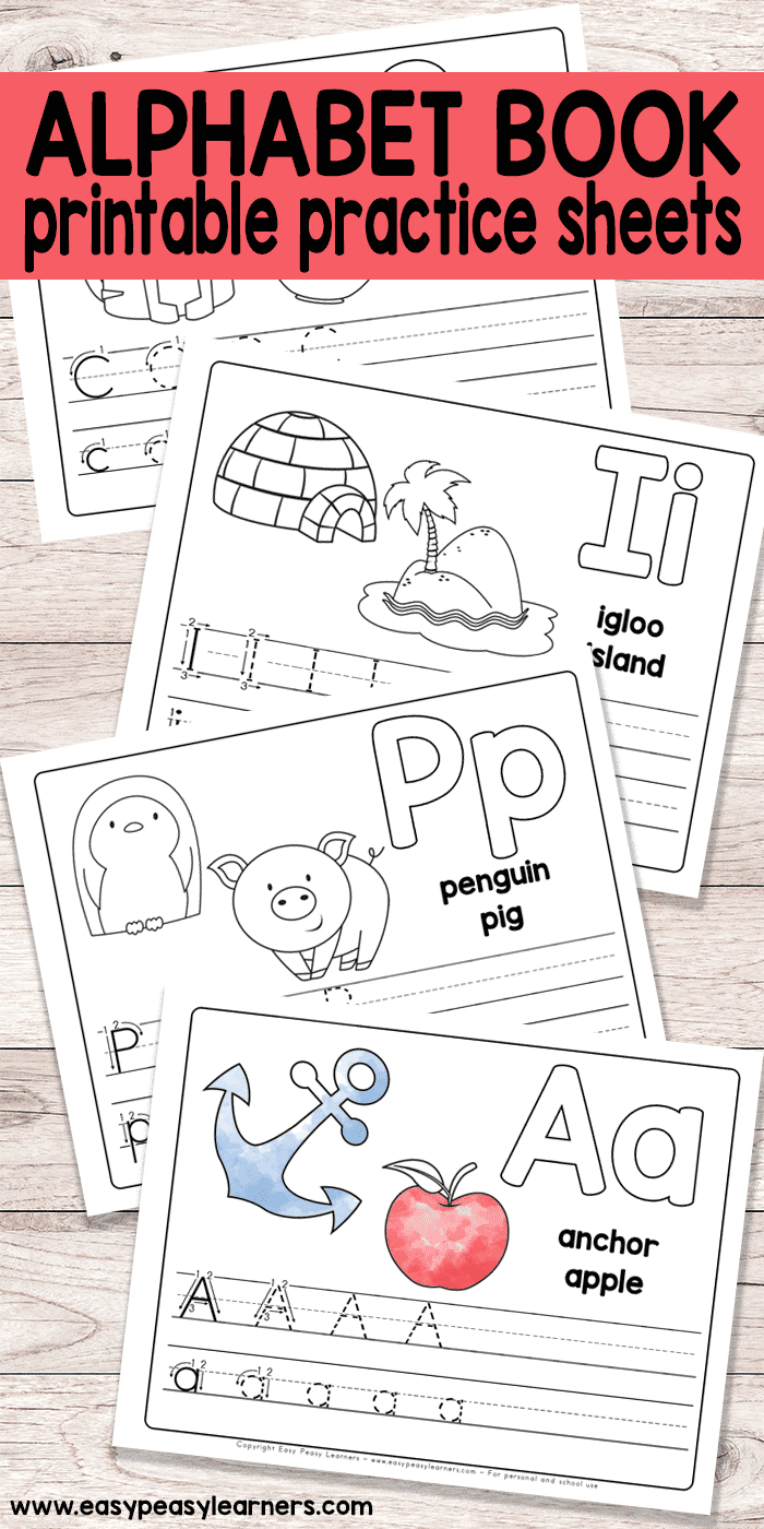 Free Printable Alphabet Book - Alphabet Worksheets For Pre-K And K - Free Printable Alphabet Pages