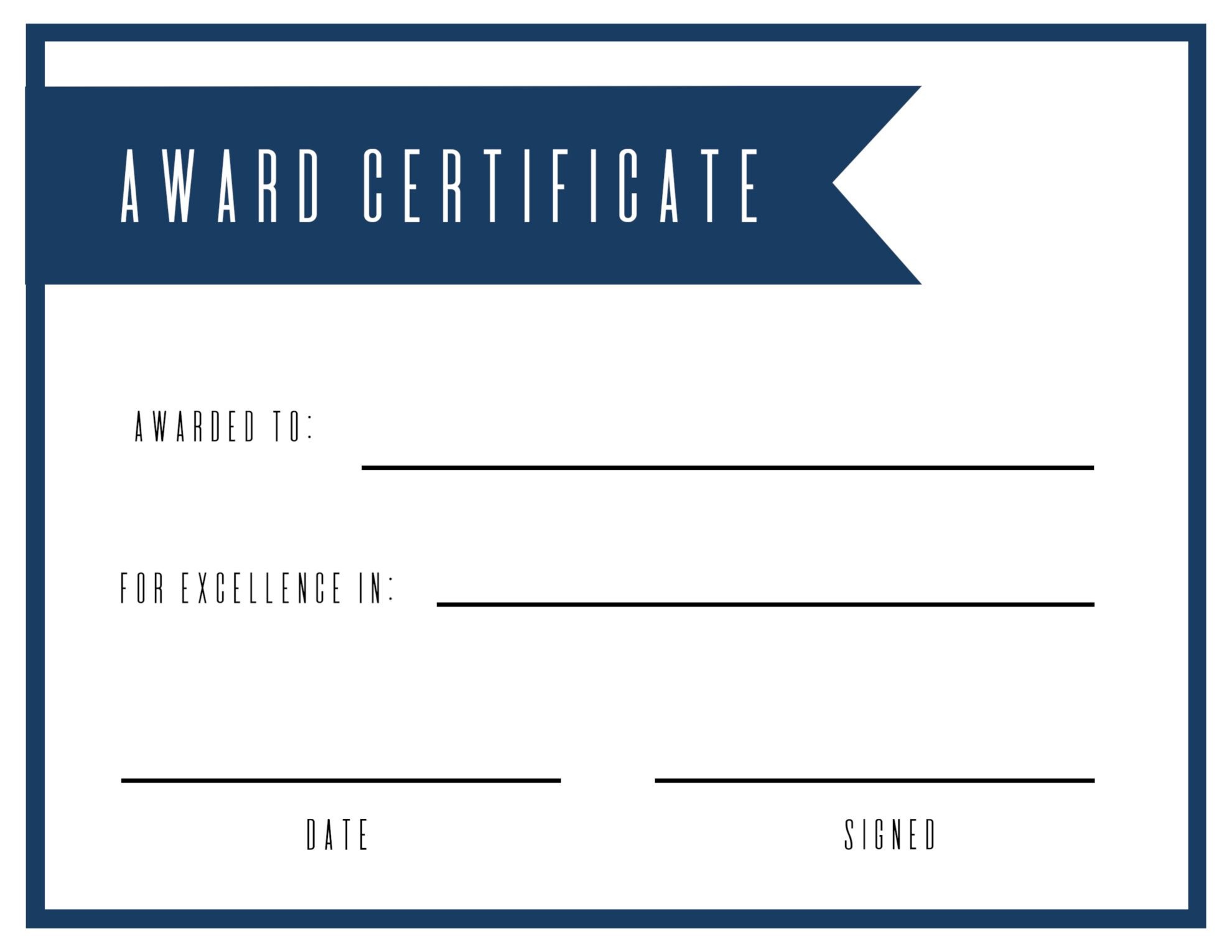 Free Printable Award Certificate Template - Paper Trail Design - Sports Certificate Templates Free Printable