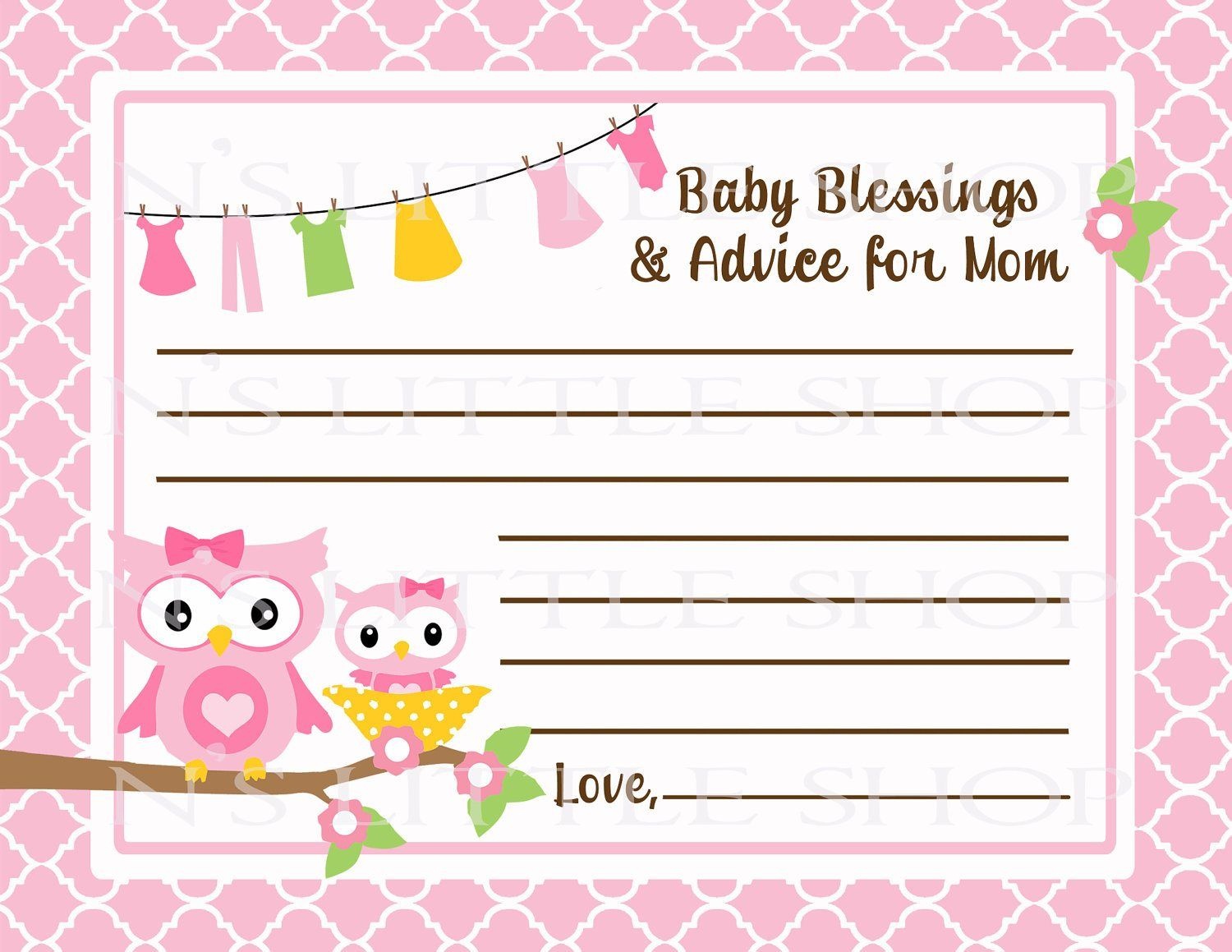 Free Printable Baby Advice Cards. Request A Custom Order And Have - Free Printable Baby Advice Cards