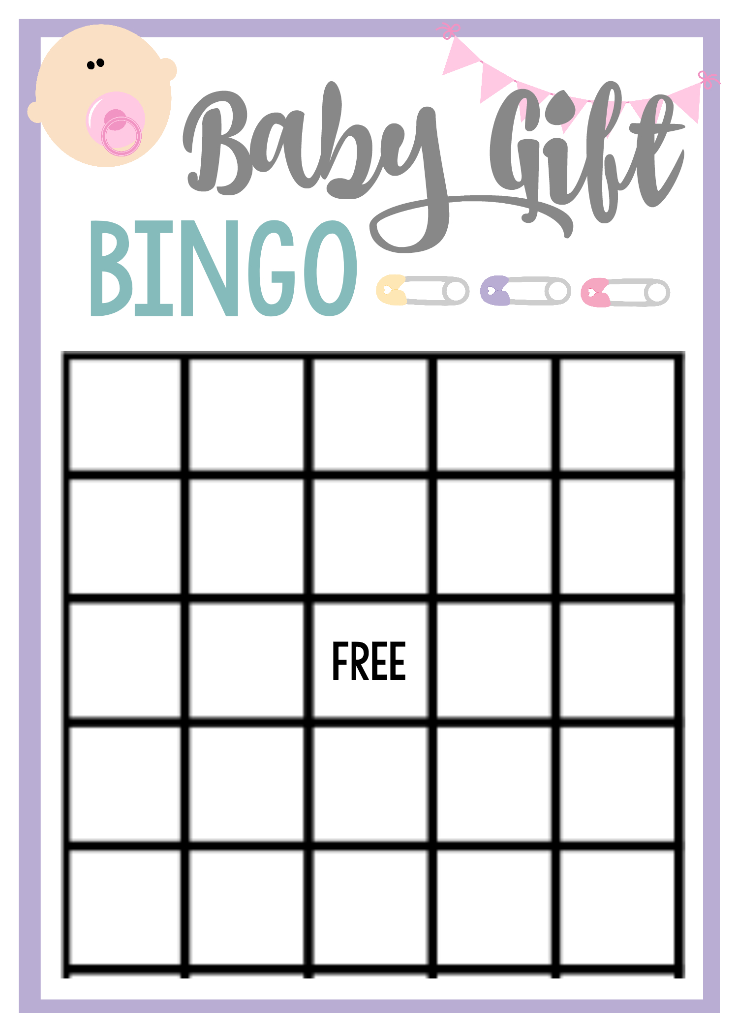 Free Printable Baby Shower Games For Large Groups – Fun-Squared - Baby Bingo Free Printable Template