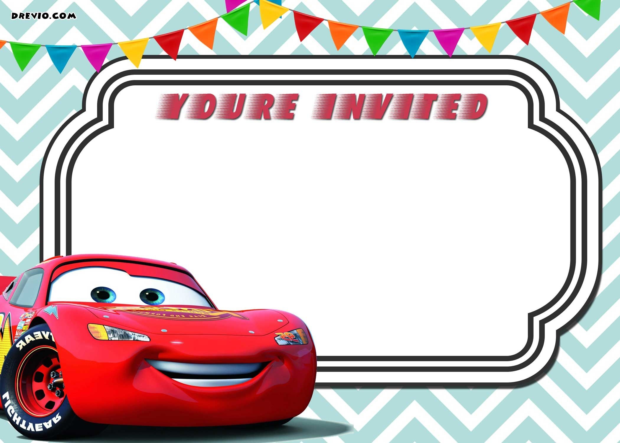 Free Printable Cars 3 Lightning Mcqueen Invitation Template | Free - Free Printable Car Template