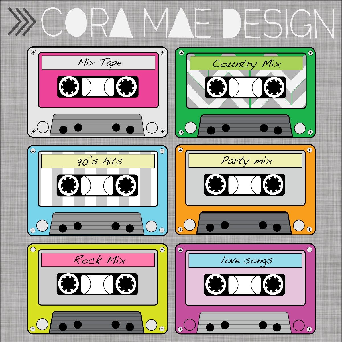 Free Printable Cassette Tape Clipart | Ra Door Decs | Party, 80S Party - Printable 90S Props Free