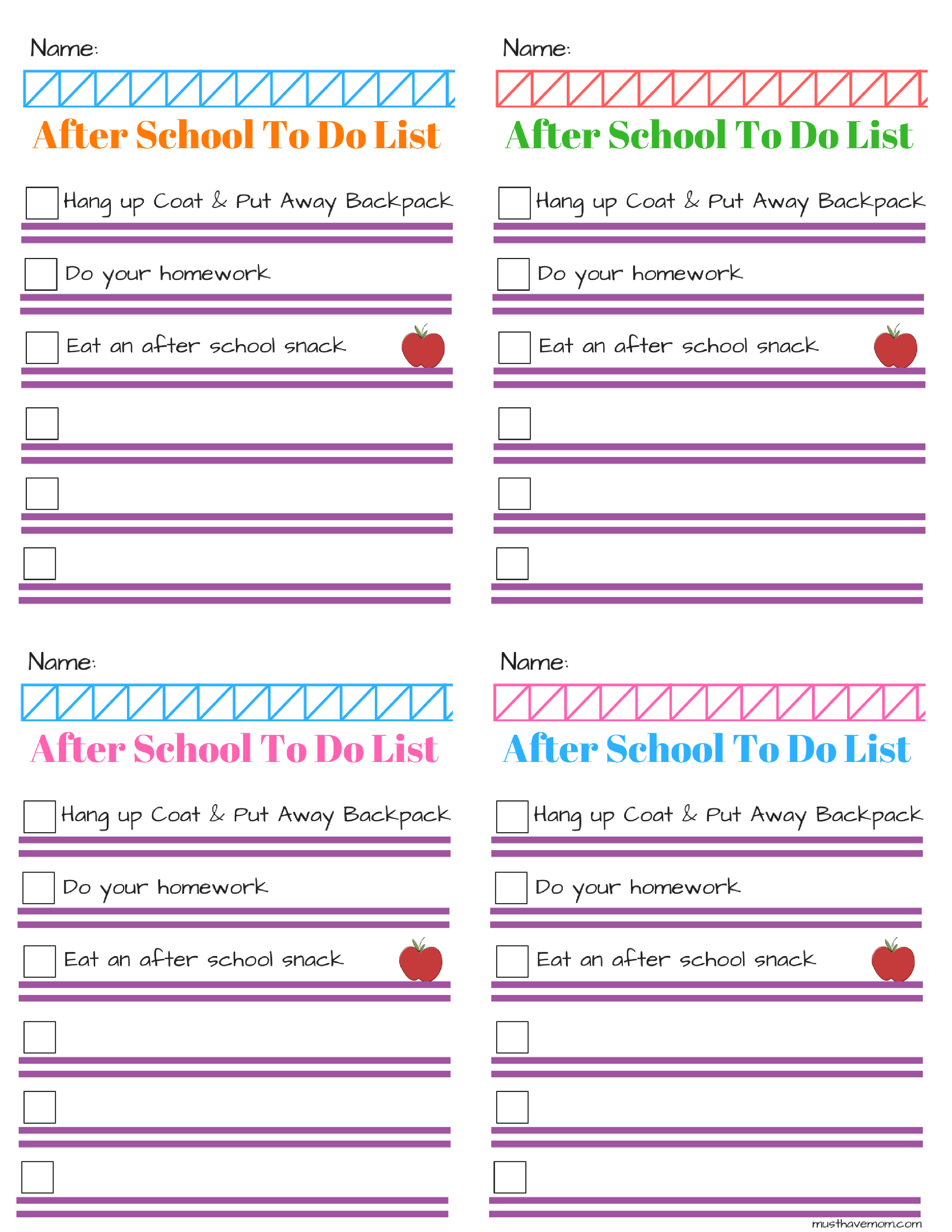 Free Printable Chore List For Kids! | Must Have Mom Printables - Free Printable Kids To Do List