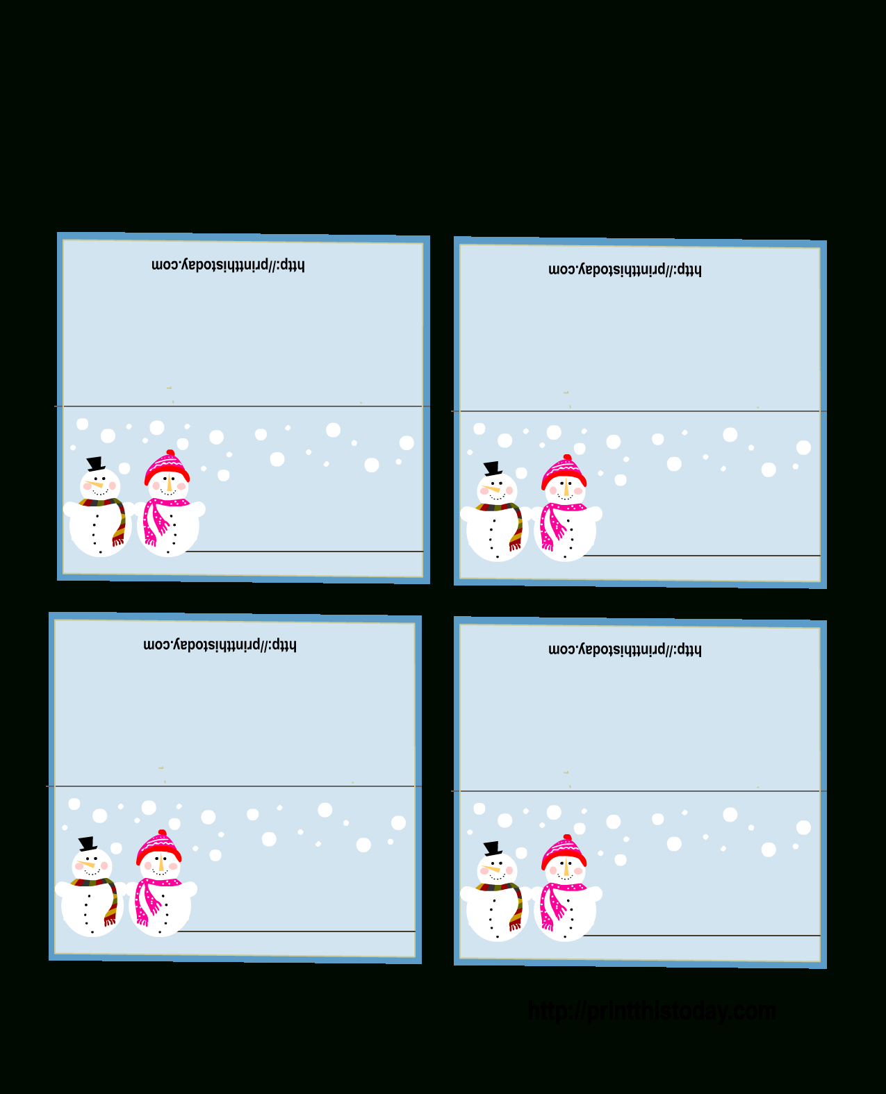 Free Printable Christmas Place-Cards - Free Online Printable Christmas Cards