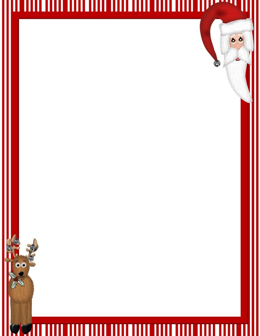 Free Printable Christmas Stationary Borders | Christmasstationery - Free Printable Christmas Border Paper