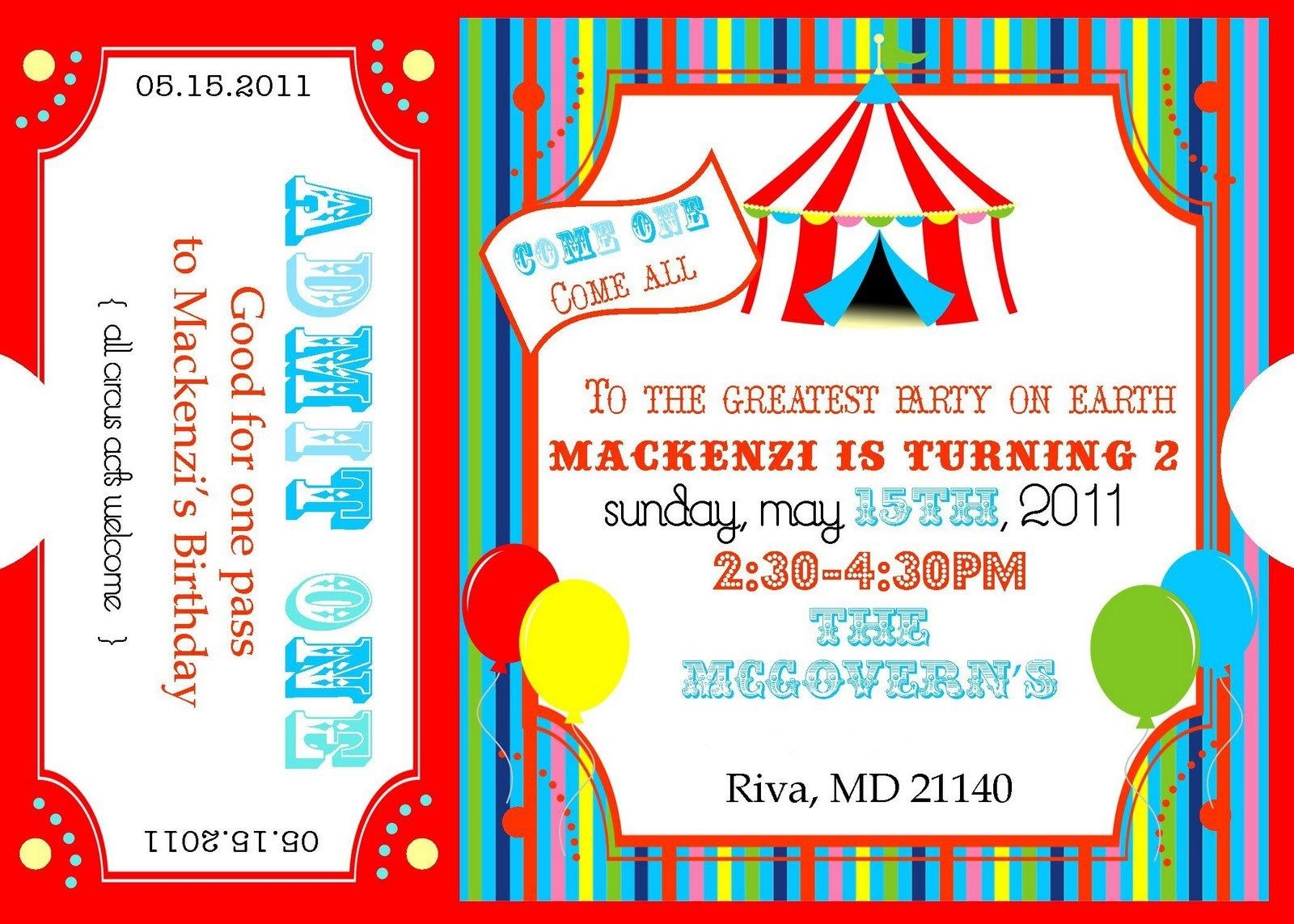 Free Printable Circus Invitation Templates. Please Forgive My Photos - Free Printable Ticket Invitation Templates