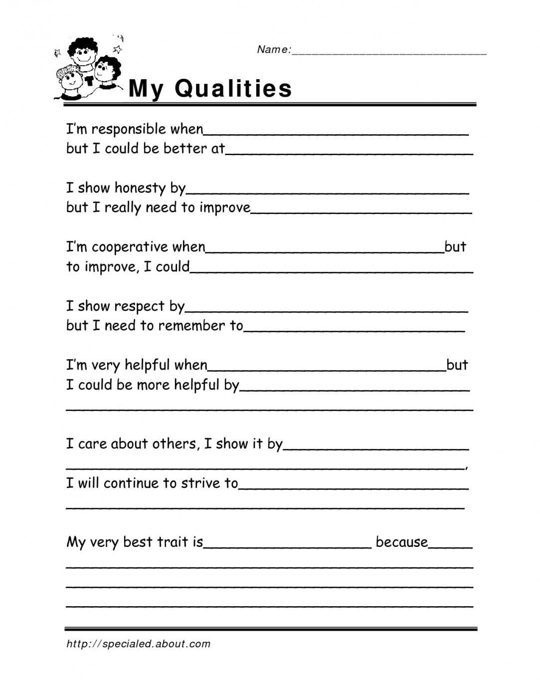 Mental Health Coping Skills Worksheet For Teens