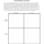 Free Printable Dbt Worksheets | Decisional Balance Worksheet   Pdf   Free Printable Counseling Worksheets