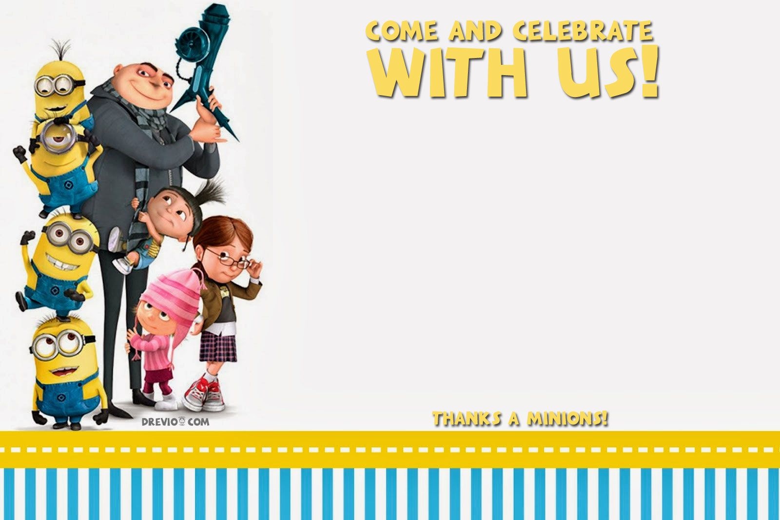 Free Printable Despicable Me Birthday Invitation | Free Printable - Thanks A Minion Free Printable