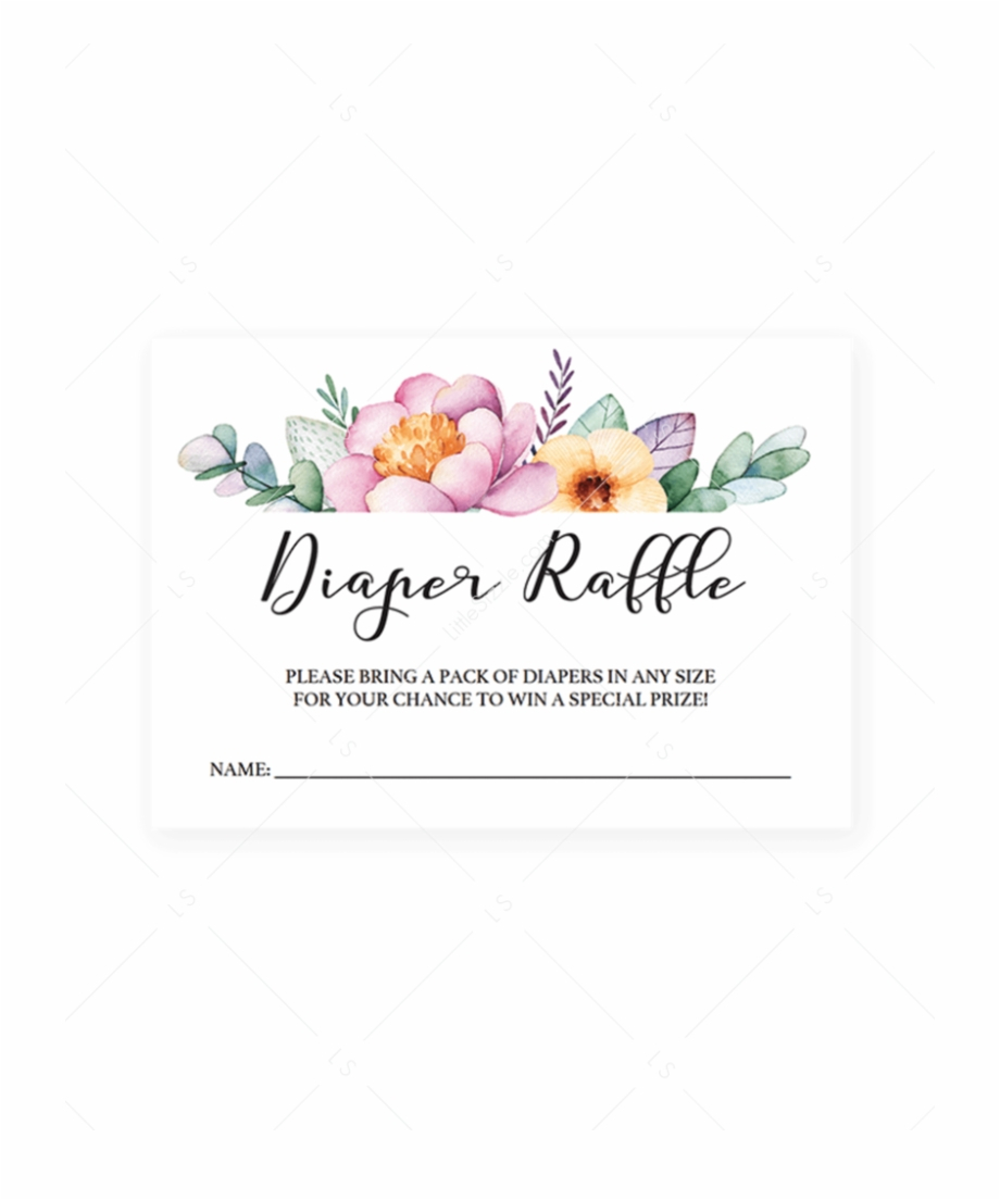 Free Printable Floral Diaper Raffle Tickets Free Png Images - Diaper Raffle Free Printable