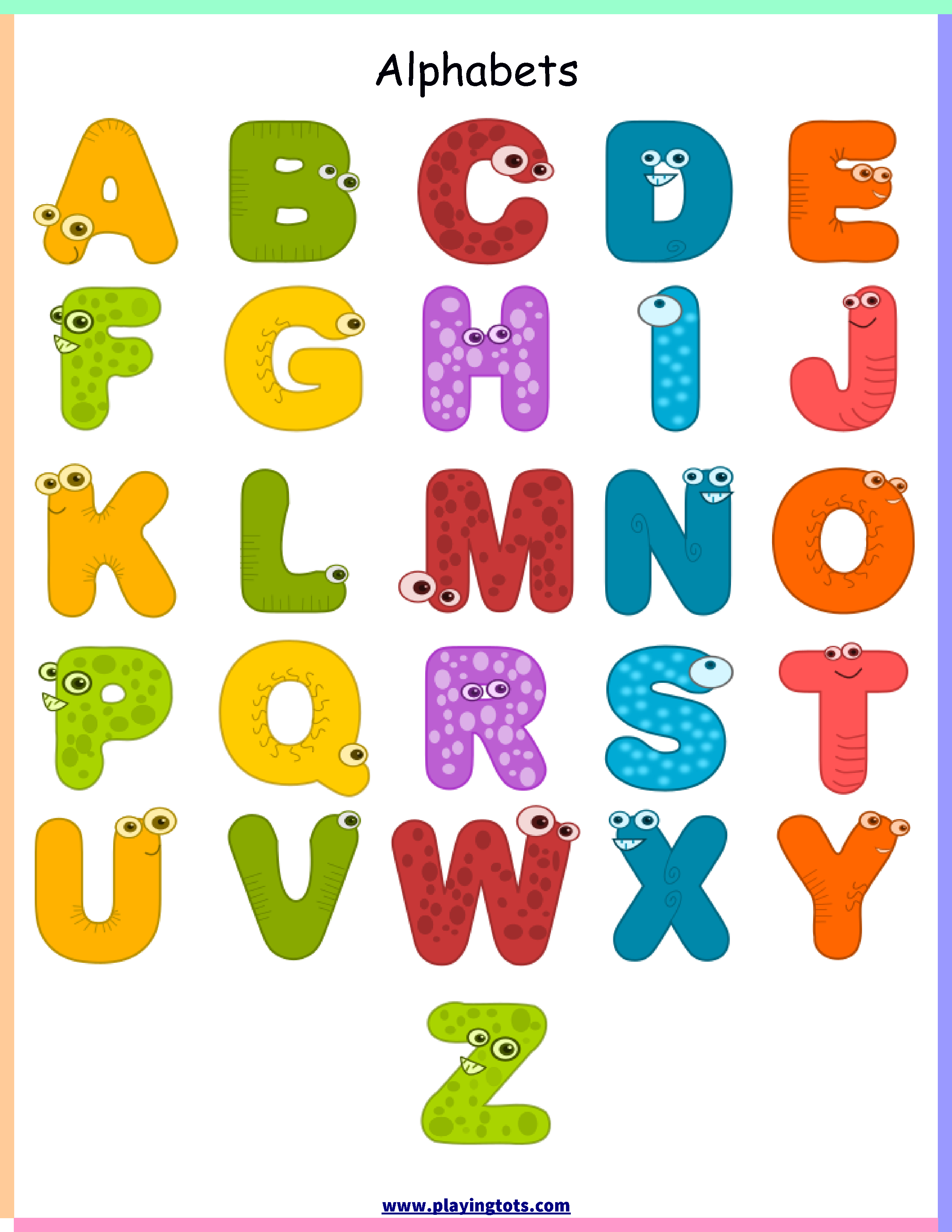 Free Printable For Kids (Toddlers/preschoolers) Flash Cards/charts - Free Printable Alphabet Chart