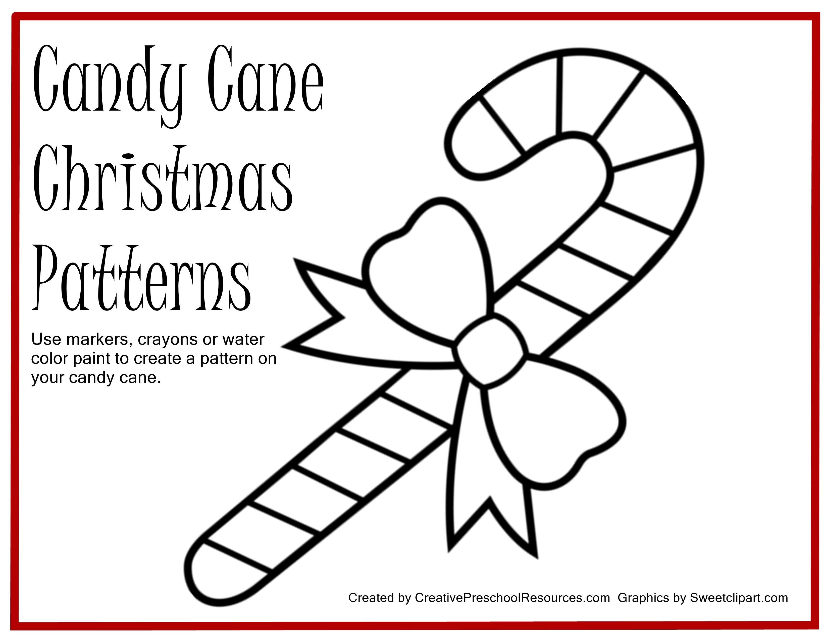 Free Printable For Painting Candy Cane Patterns | Preschool Ideas - Free Candy Cane Template Printable