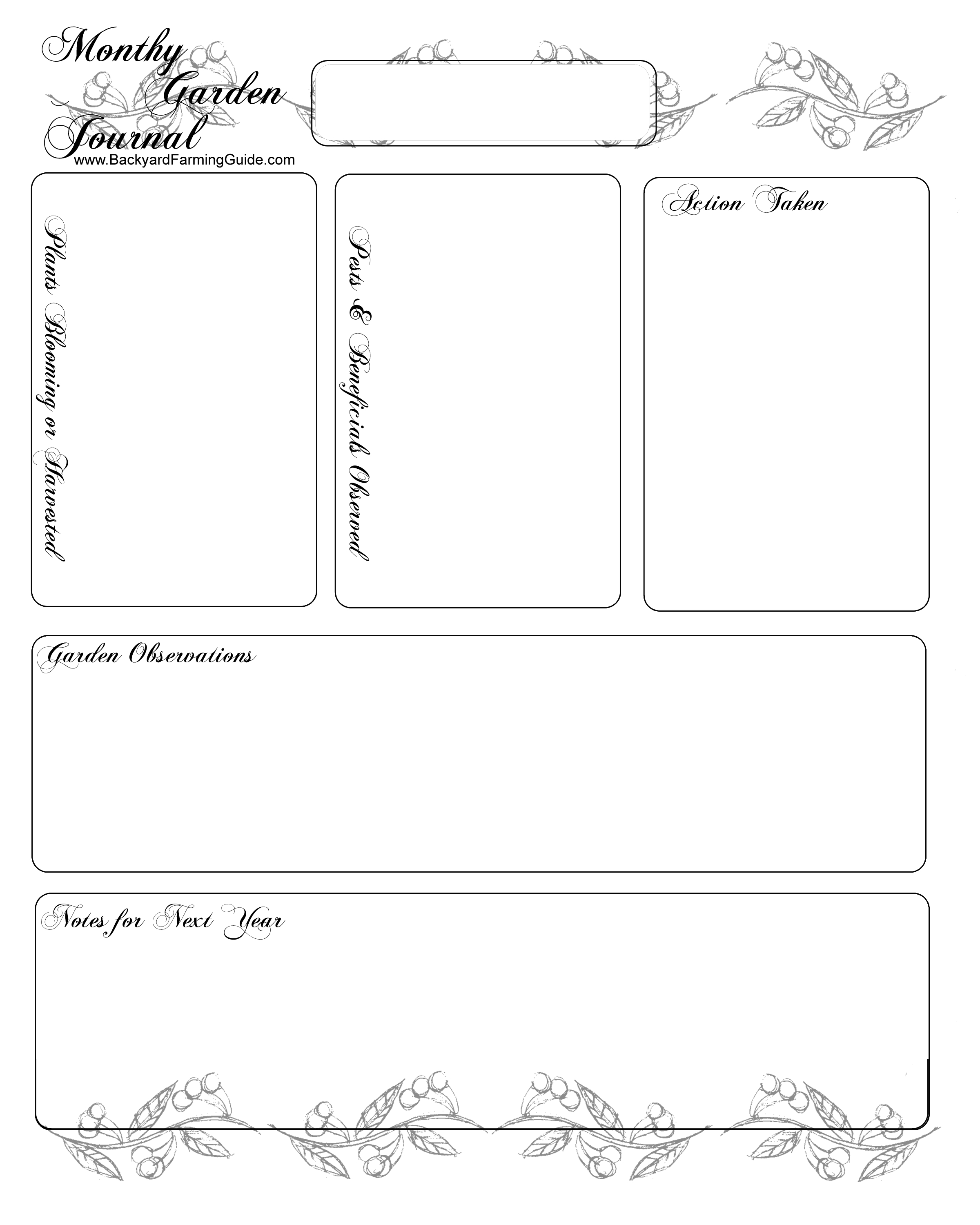 Free Printable Gardening Journal Pages - Free Printable Journal Pages