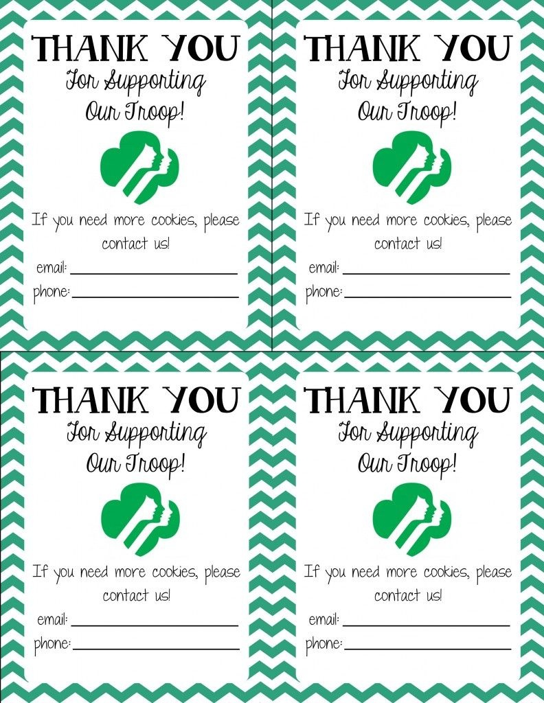Free Printable! Girl Scout Cookie Thank You Cards | Girl Scouts - Free Printable Eagle Scout Thank You Cards