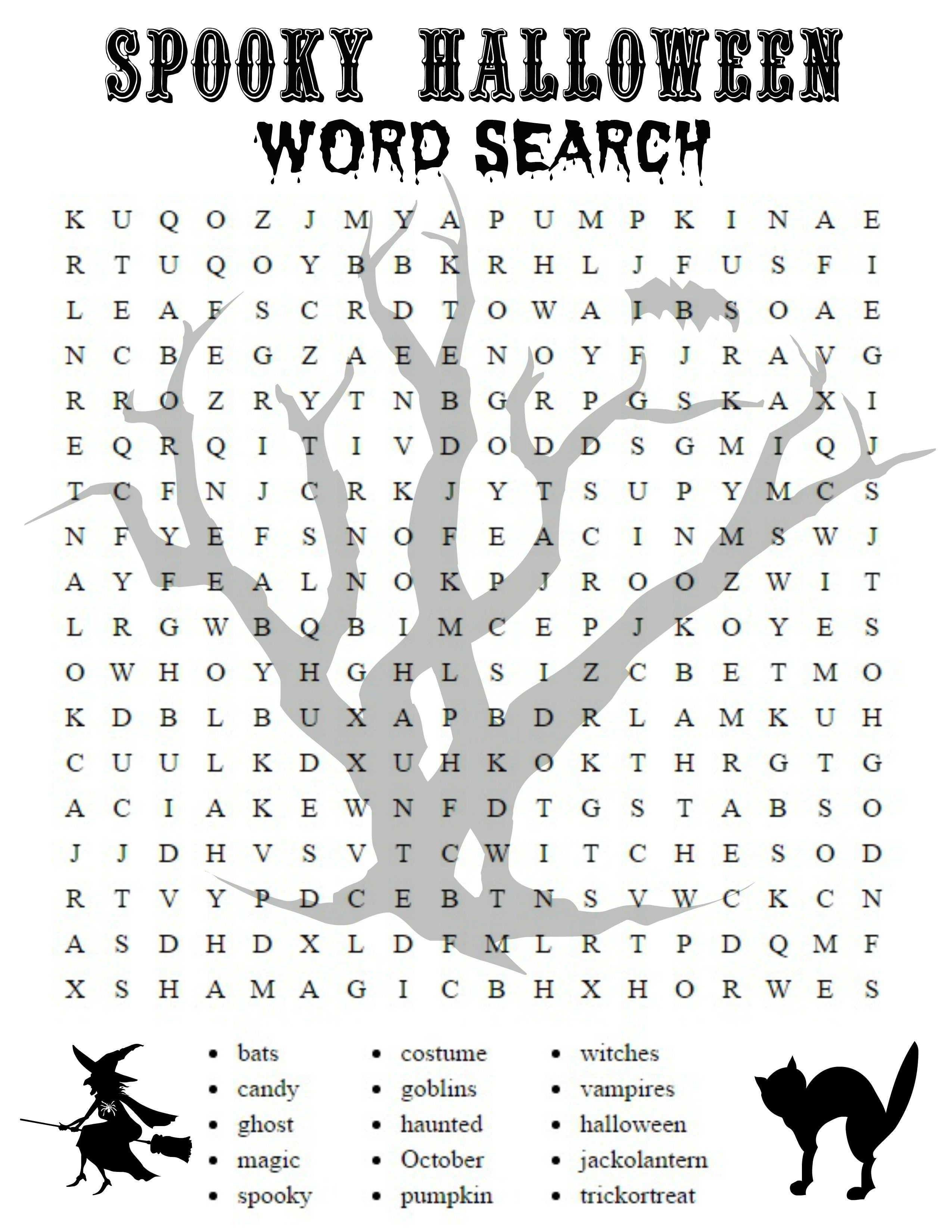 Free Printable Halloween Activities For First Graders | Halloween - Free Printable Halloween Word Search Puzzles