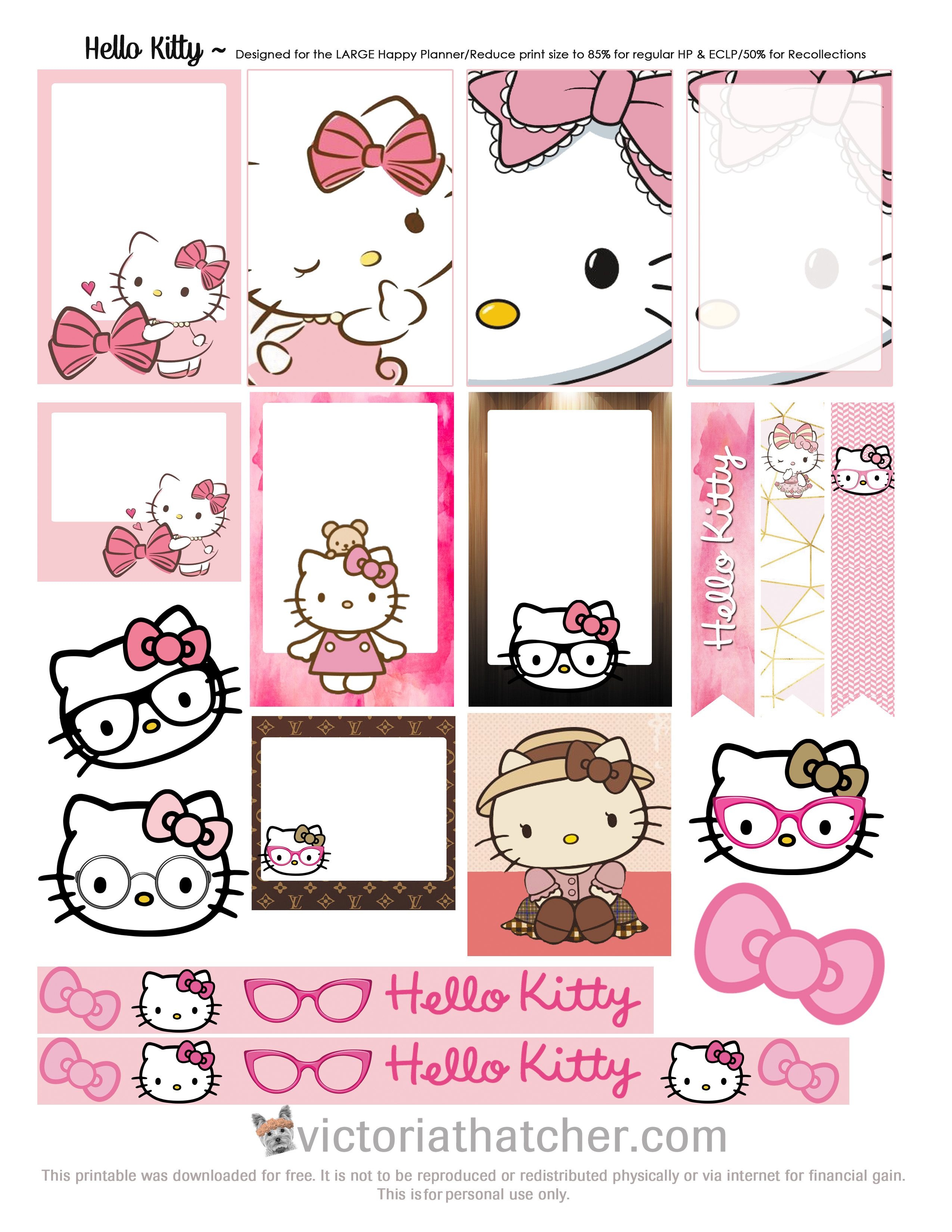 Free Printable Hello Kitty Planner Stickers From Victoria Thatcher - Free Printable Hello Kitty Pictures