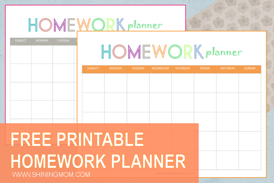 Free Printable: Homework Planner - Free Printable Homework