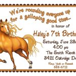 Free Printable Horse Birthday Invitations | Birthday Invitations   Free Printable Horse Themed Birthday Party Invitations