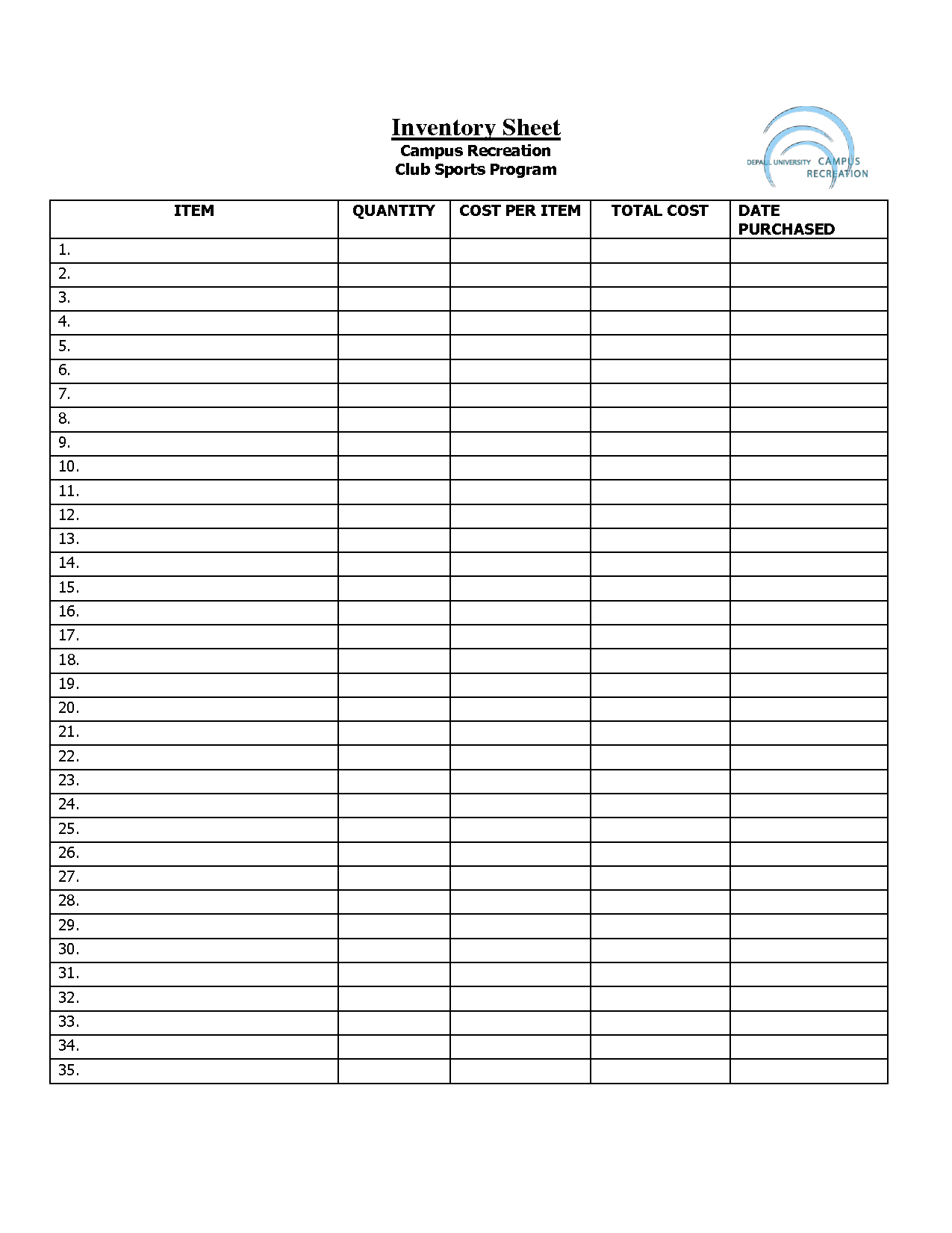 Free Printable Inventory Sheets | Inventory Sheet - Doc | Ideas - Free Printable Forms For Organizing