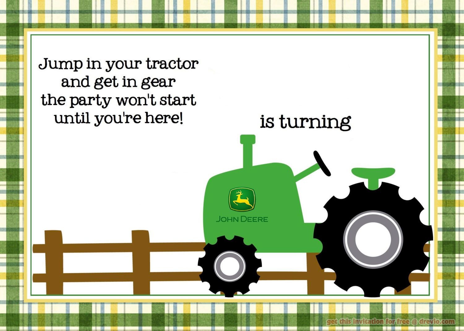 Free Printable John Deere Tractor Birthday | Birthday Invitation - Free Printable John Deere Food Labels